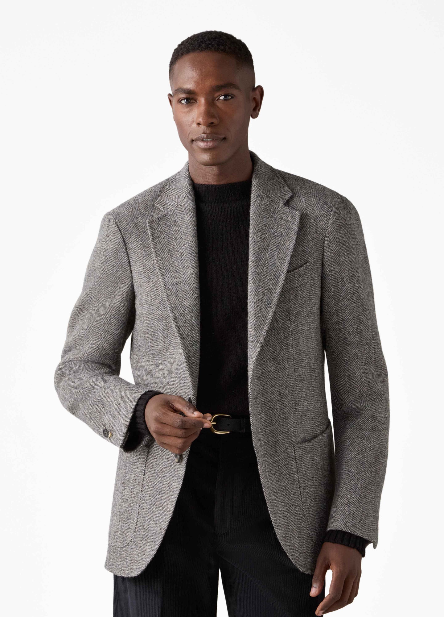 Don Sport Herringbone Tweed Jacket - Grey