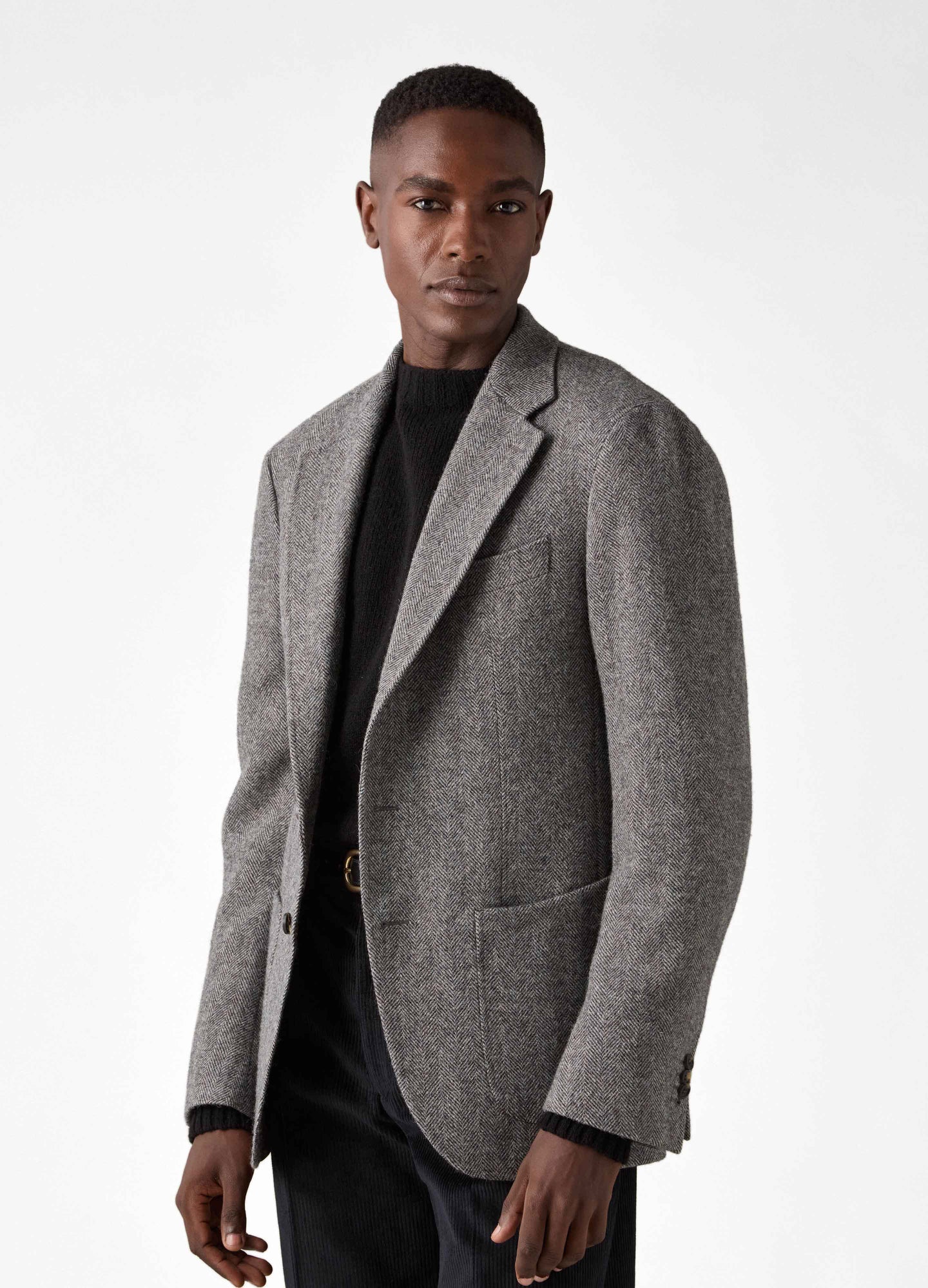 Don Sport Herringbone Tweed Jacket - Grey