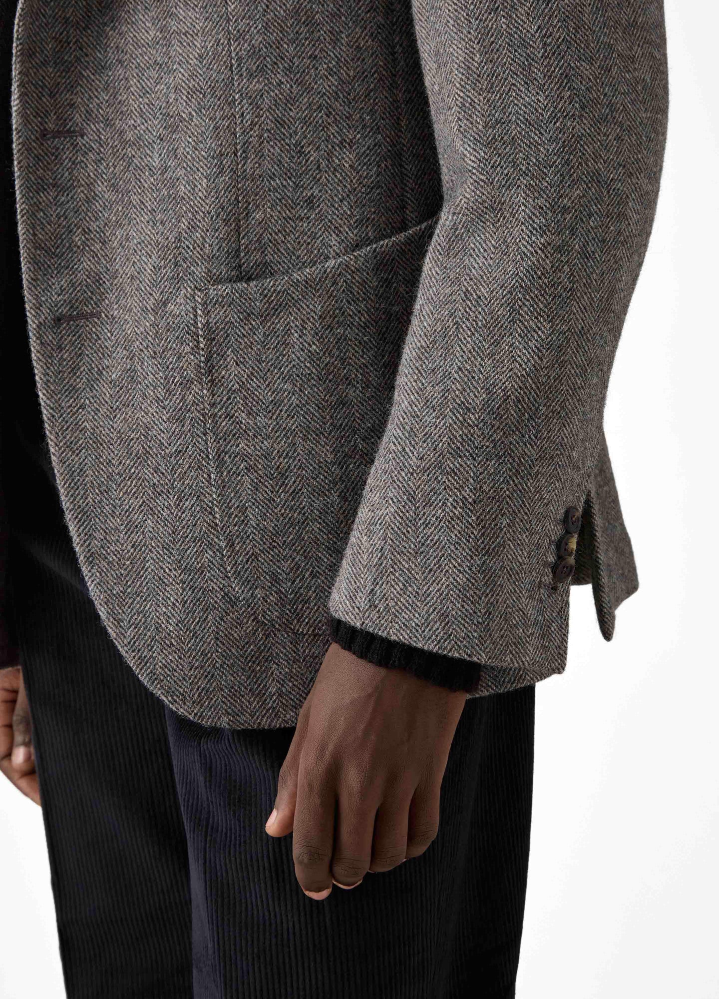 Don Sport Herringbone Tweed Jacket - Grey