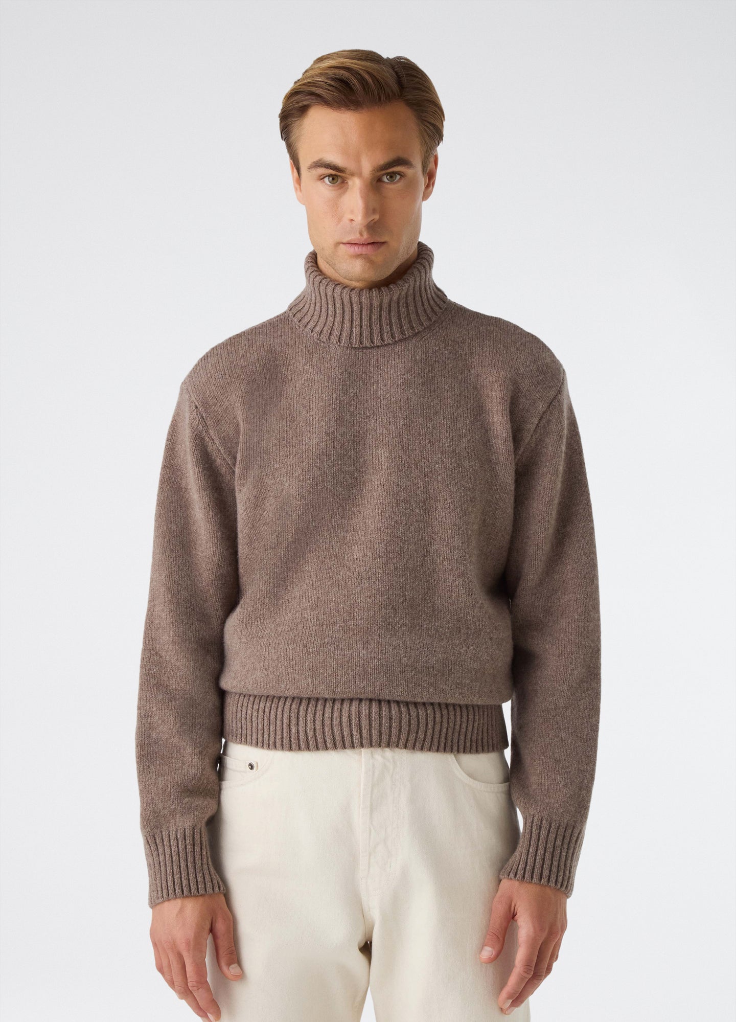 Börje Wool/Cashmere Roll Neck - Taupe