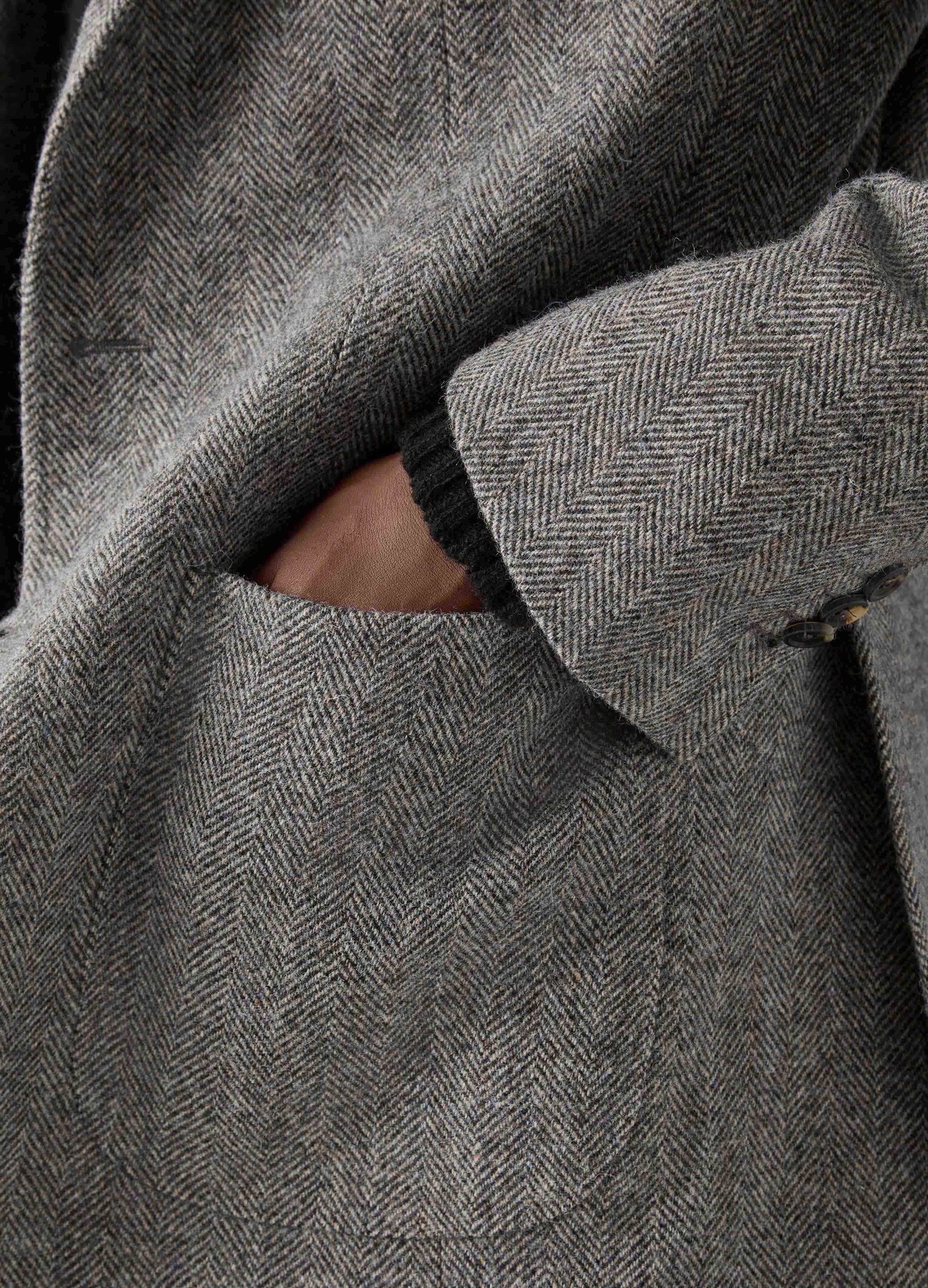 Don Sport Herringbone Tweed Jacket - Grey