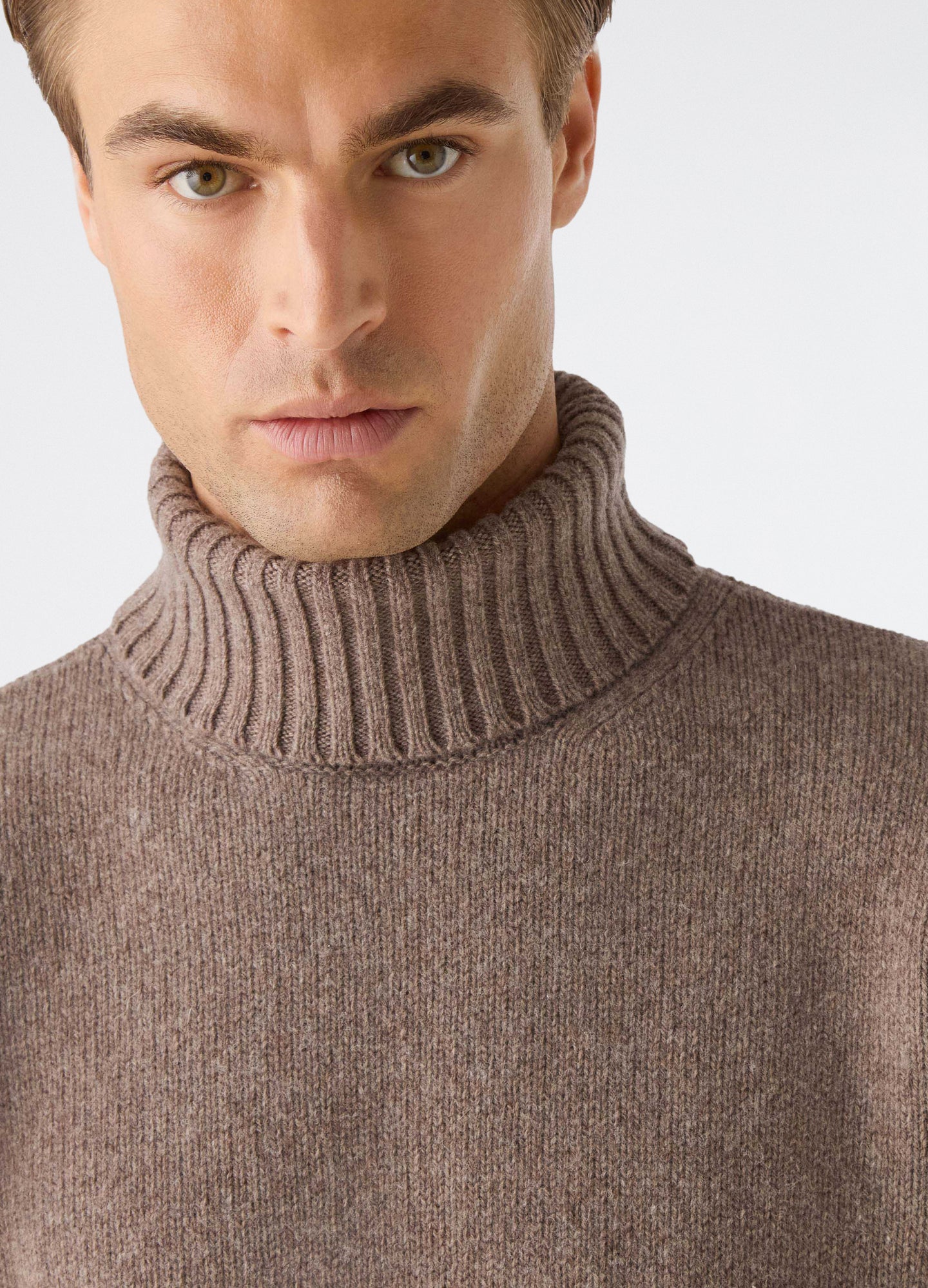 Börje Wool/Cashmere Roll Neck - Taupe