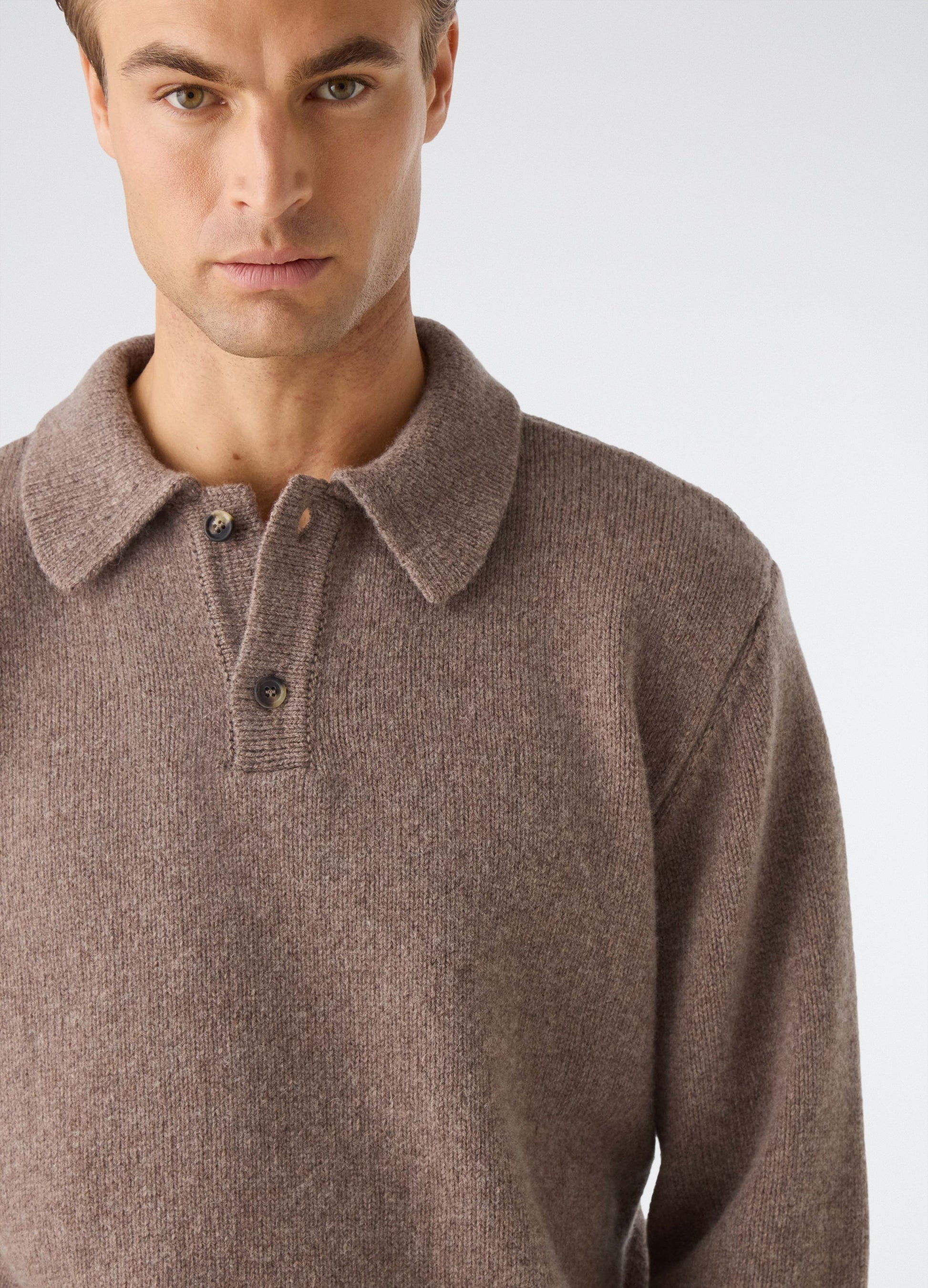 Bruno Wool/Cashmere Polo - Taupe bergbergstore