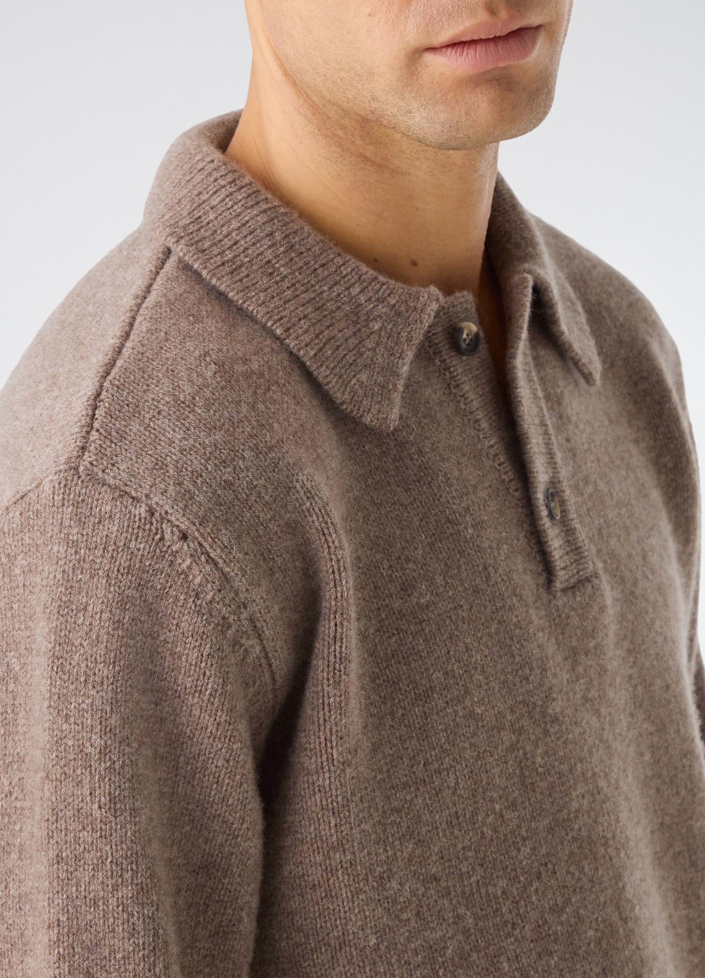 Bruno Wool/Cashmere Polo - Taupe bergbergstore