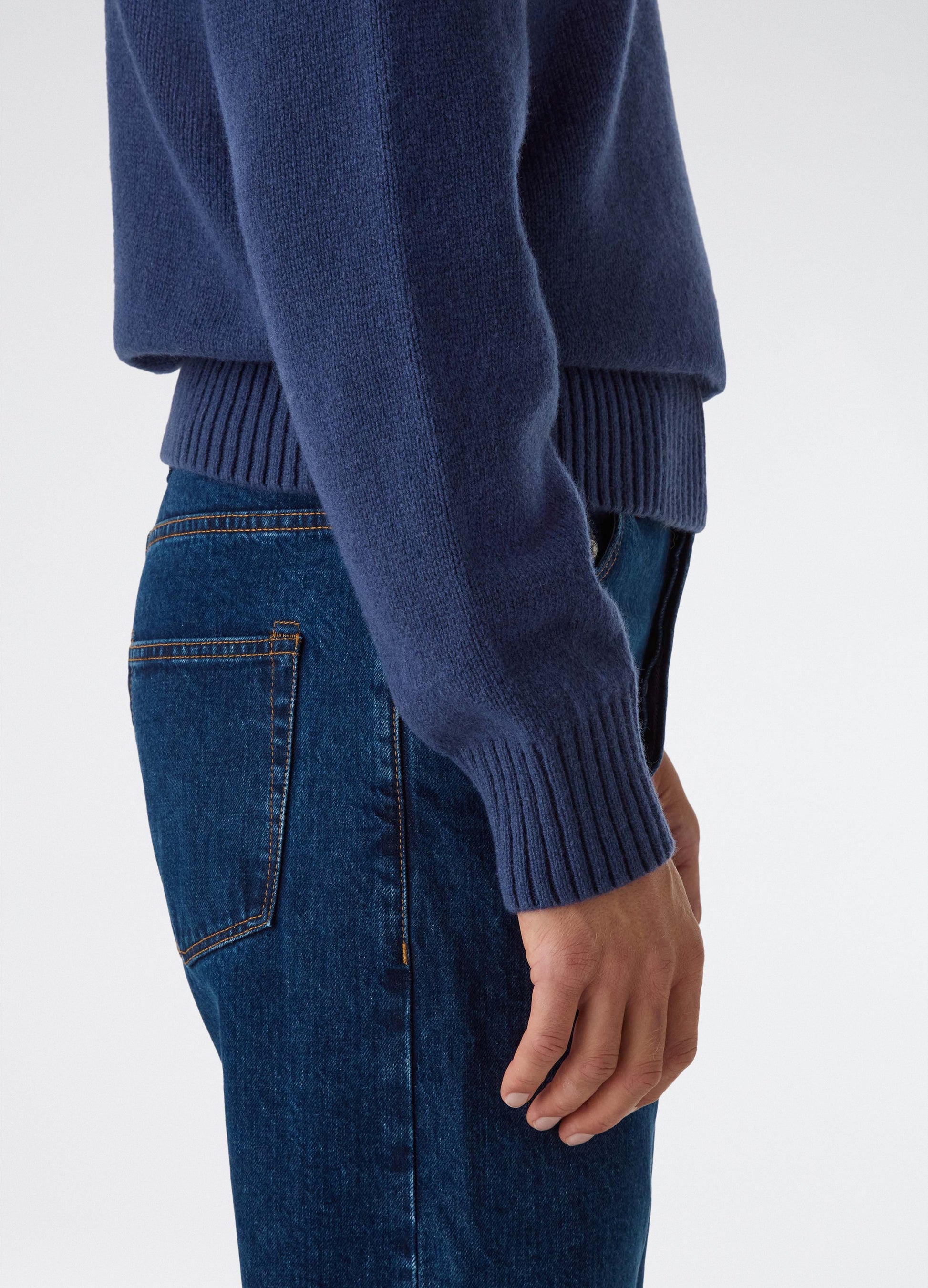 Bruno Wool/Cashmere Polo - Air Force Blue bergbergstore