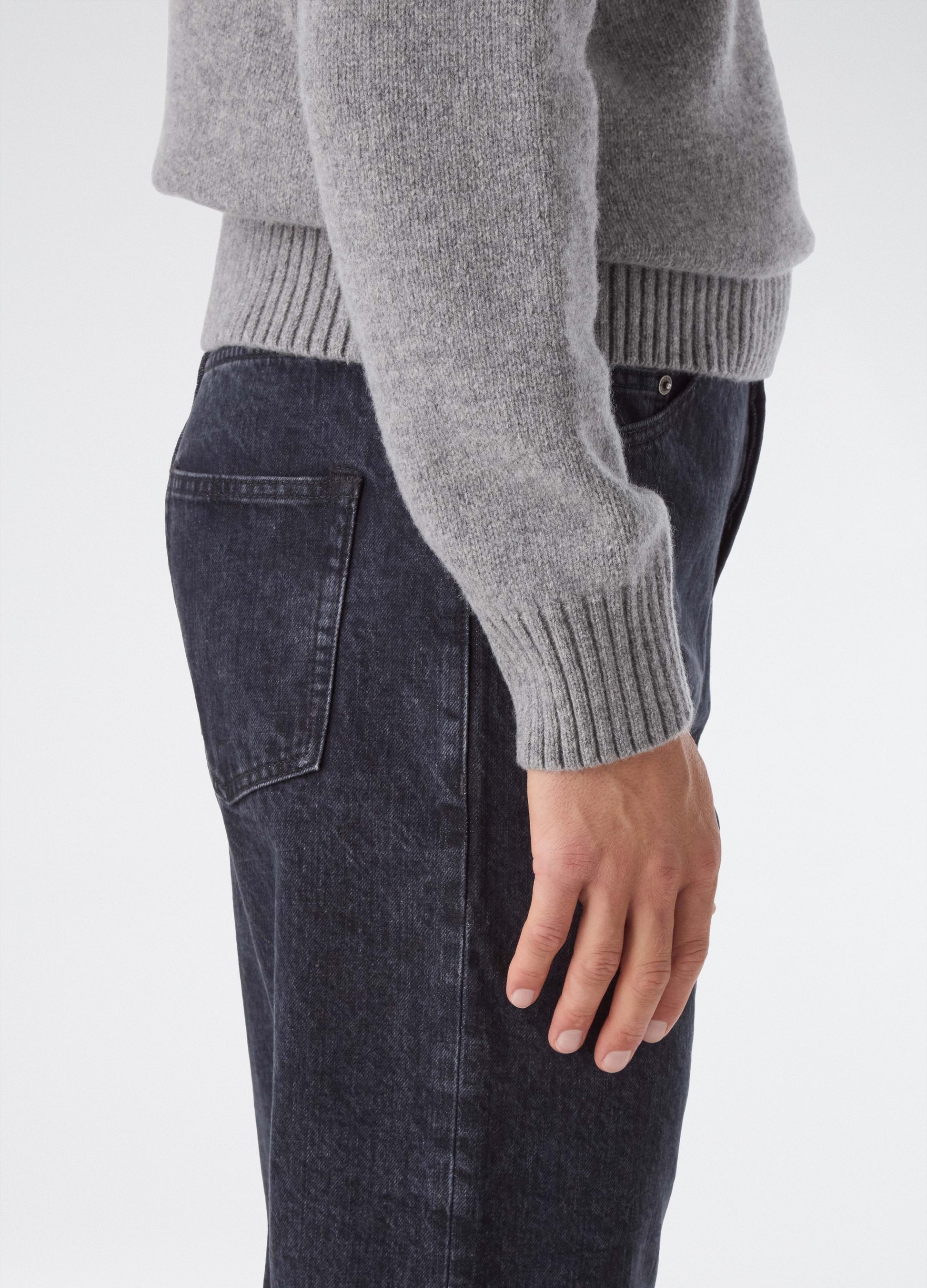 Börje Wool/Cashmere Roll Neck - Mid Grey bergbergstore