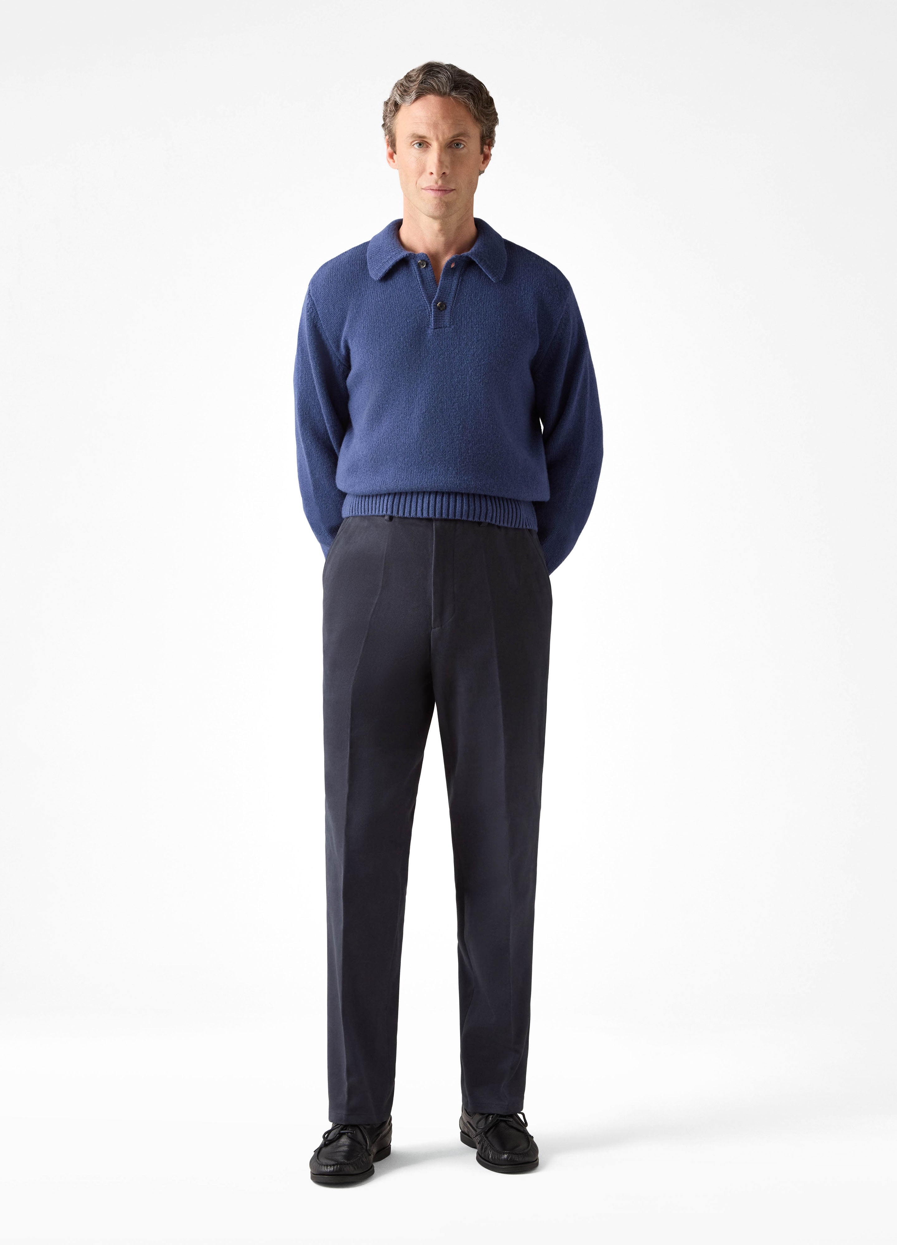 Alfie Cotton Trousers - Navy Berg & Berg