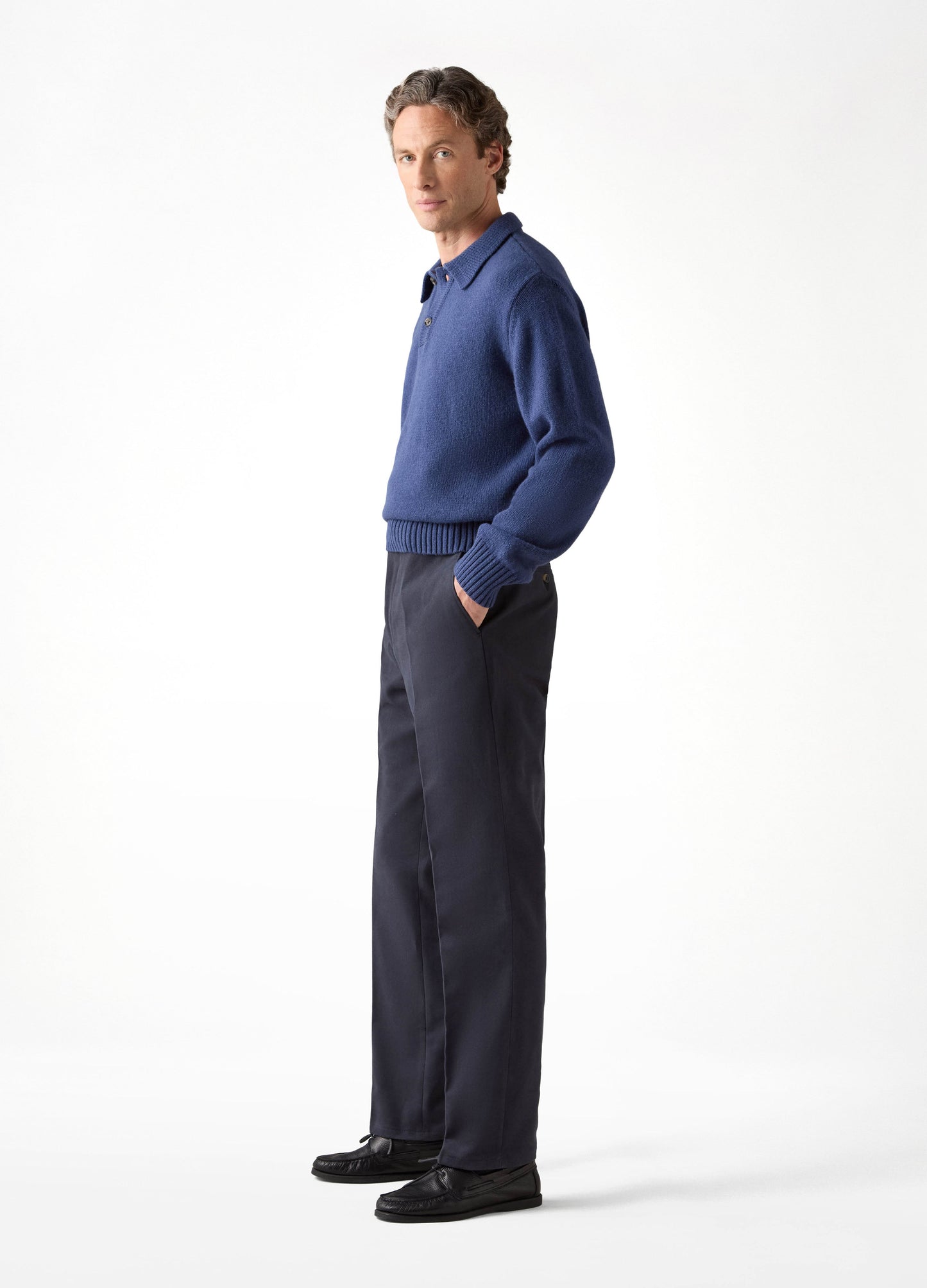 Alfie Cotton Trousers - Navy Berg & Berg