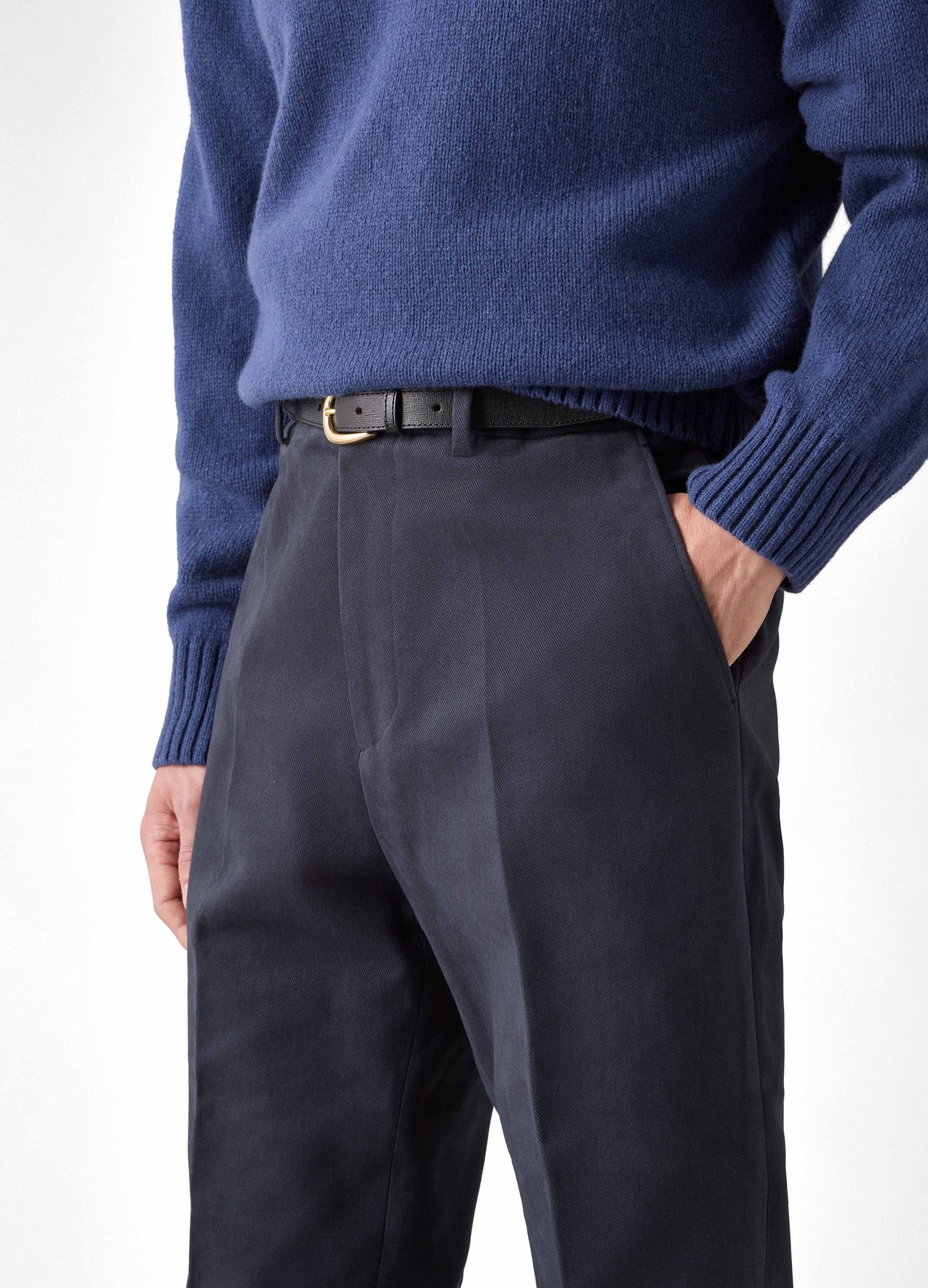 Alfie Cotton Trousers - Navy Berg & Berg