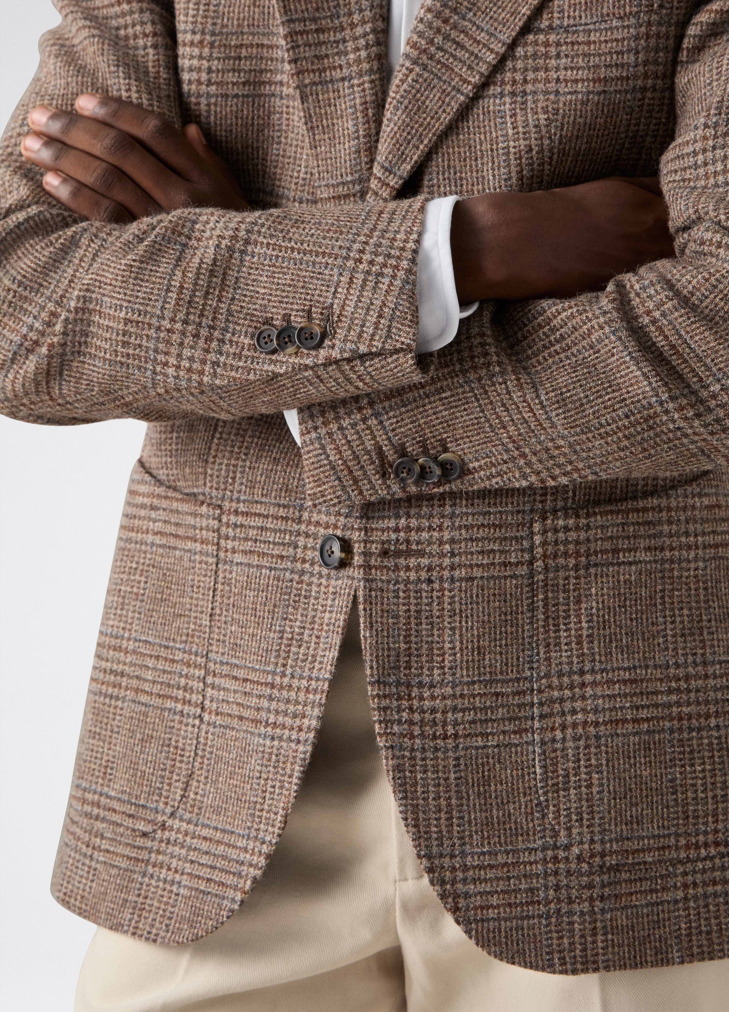 Don Sport Glencheck Tweed Jacket - Nougat/Sand