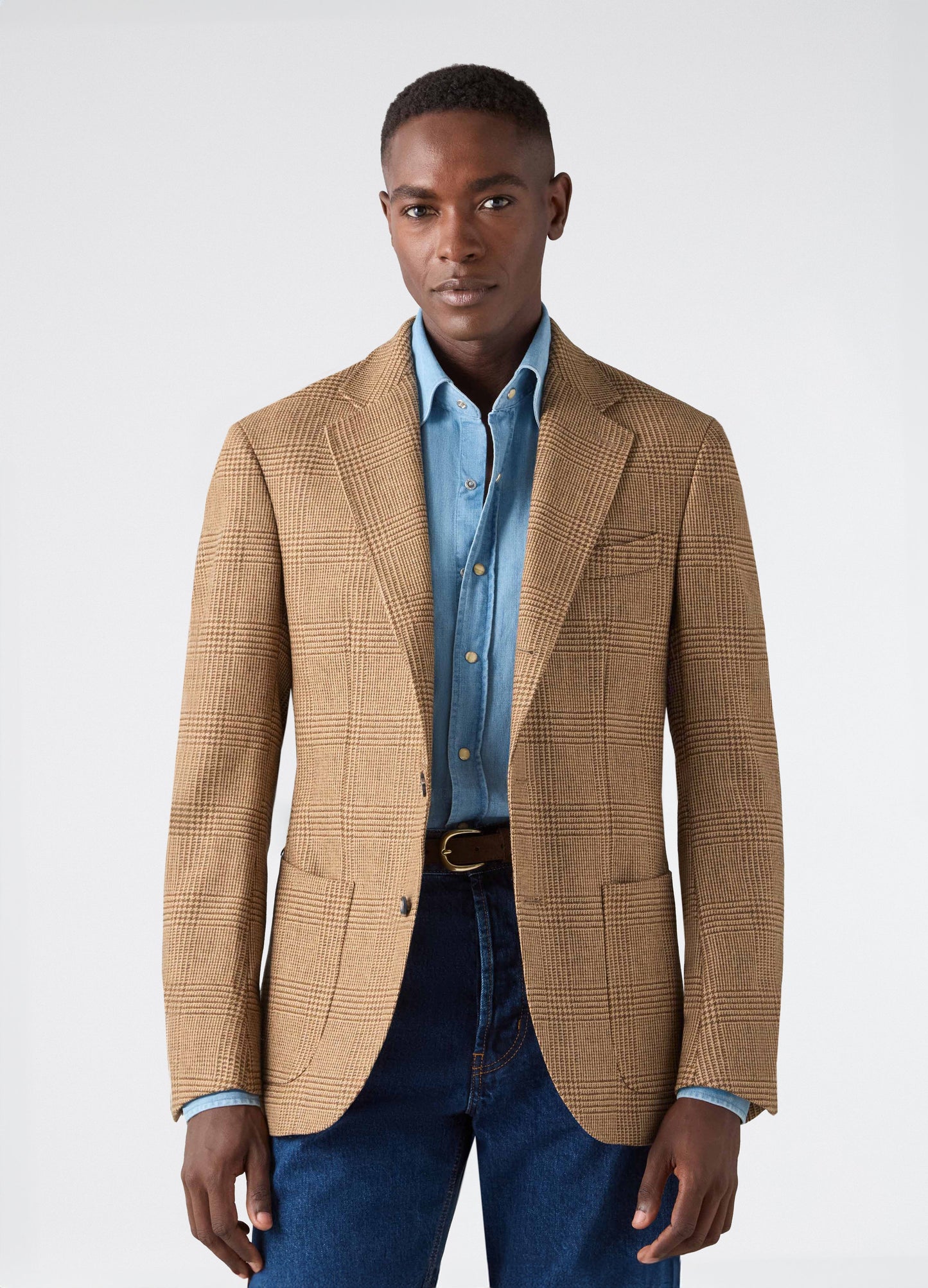 Don Sport Glencheck Tweed Jacket - Brown/Tan Berg & Berg