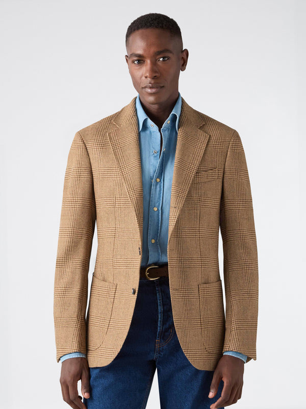 Shirt with tweed jacket top