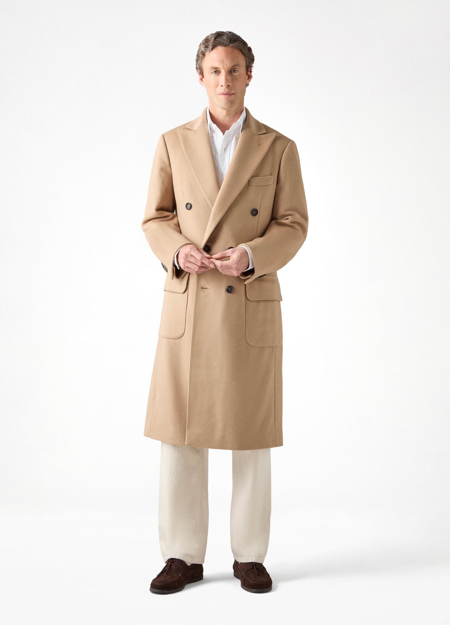 Noah Double Breasted Coat - Camel