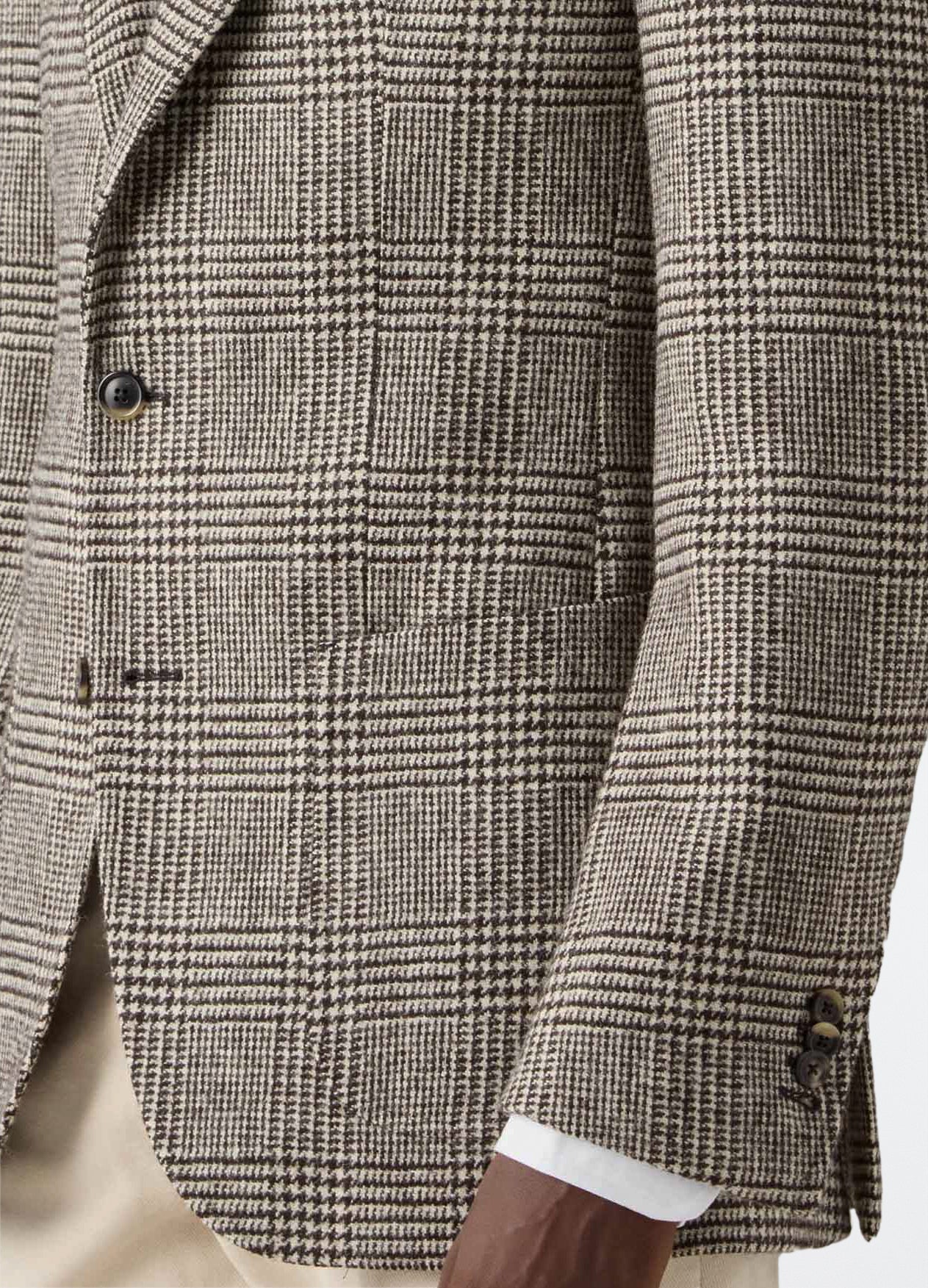 Don Sport Glencheck Tweed Jacket - Chocolate/Oat