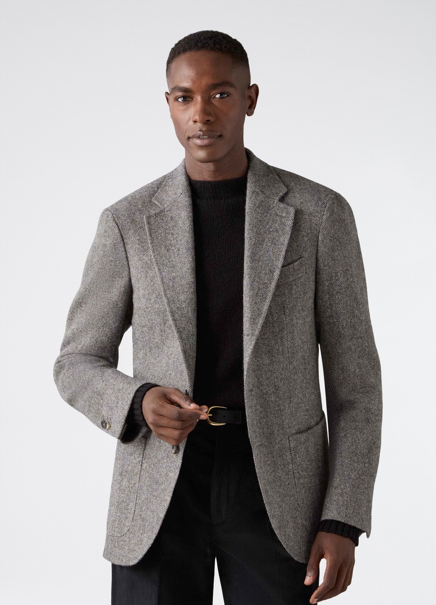 Don Sport Herringbone Tweed Jacket - Grey