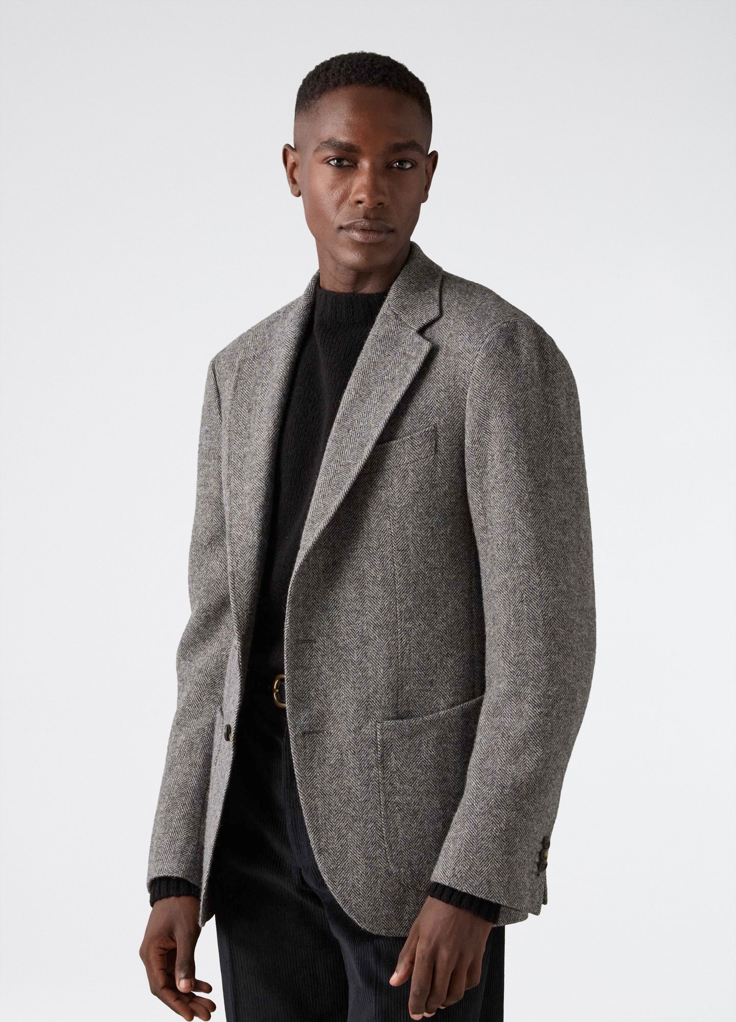 Don Sport Herringbone Tweed Jacket - Grey