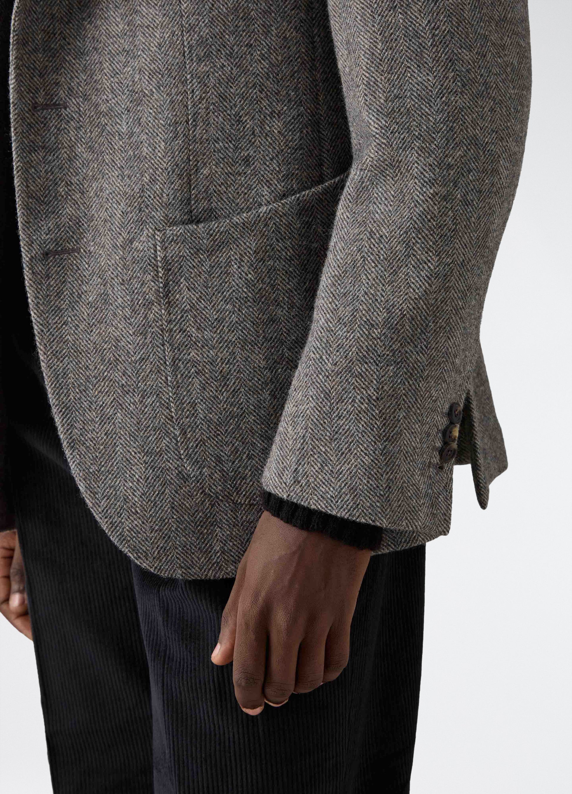 Don Sport Herringbone Tweed Jacket - Grey Berg & Berg