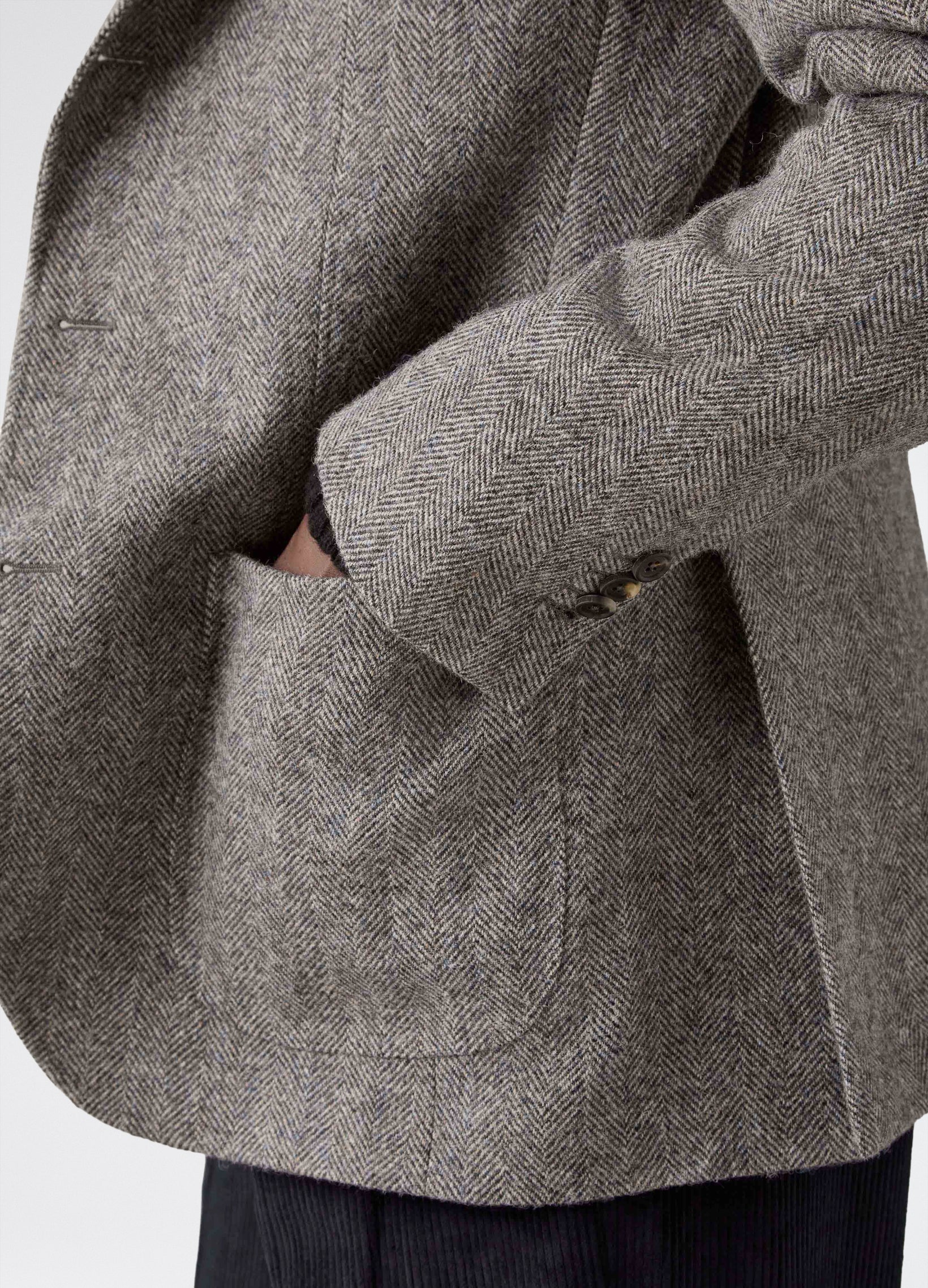 Don Sport Herringbone Tweed Jacket - Grey Berg & Berg