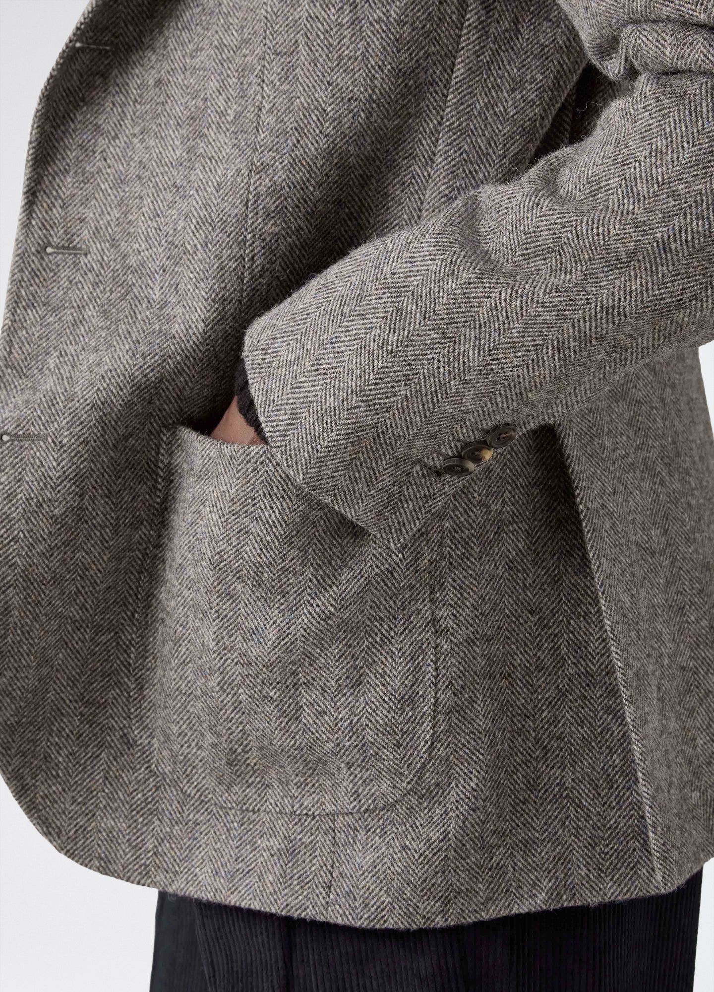 Don Sport Herringbone Tweed Jacket - Grey