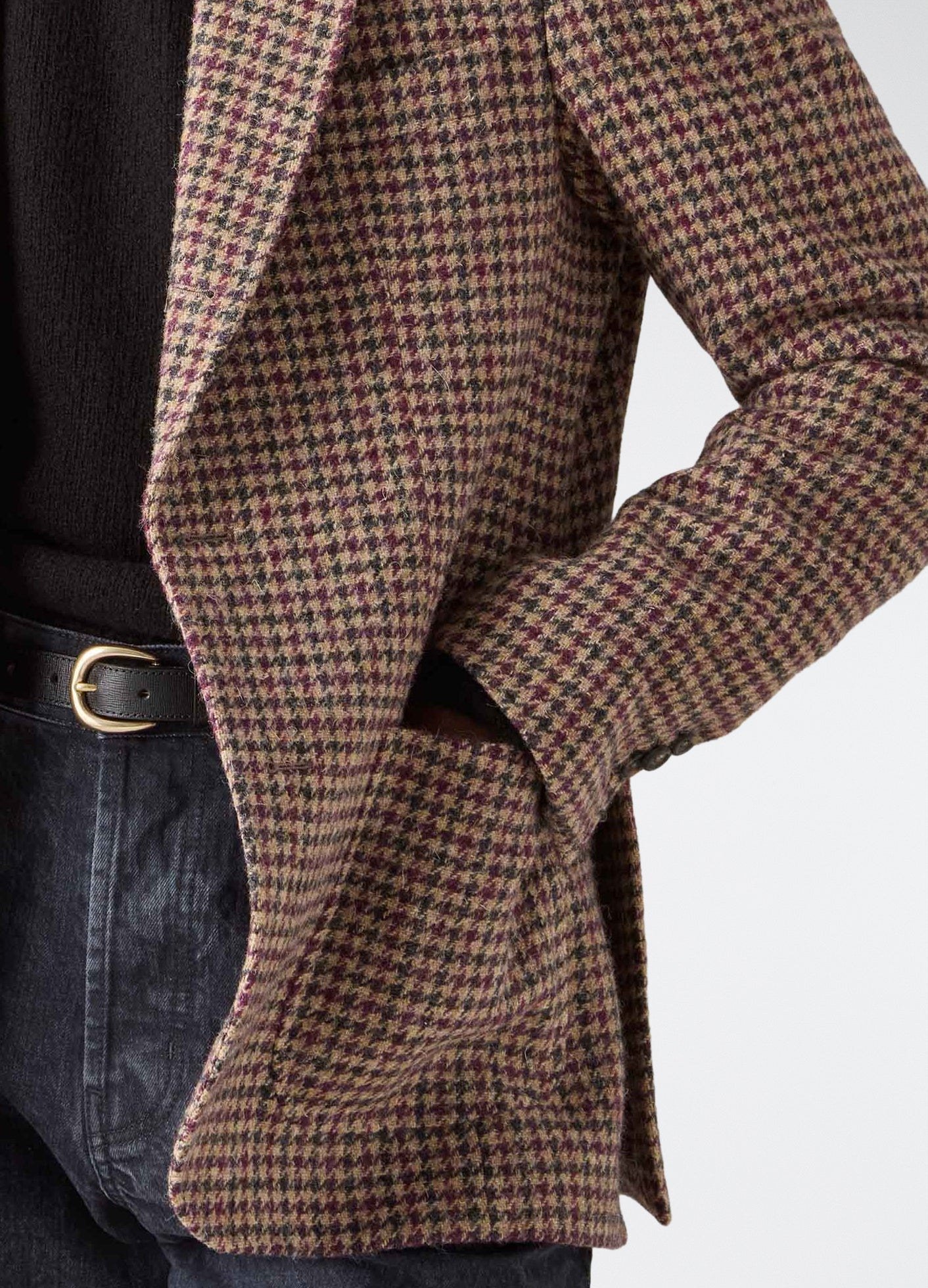 Don Sport Pepita Tweed Jacket - Beige/Black/Burgundy Berg & Berg