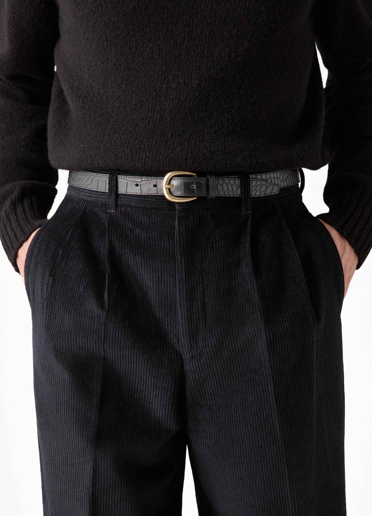 Antonello Corduroy Trousers - Black