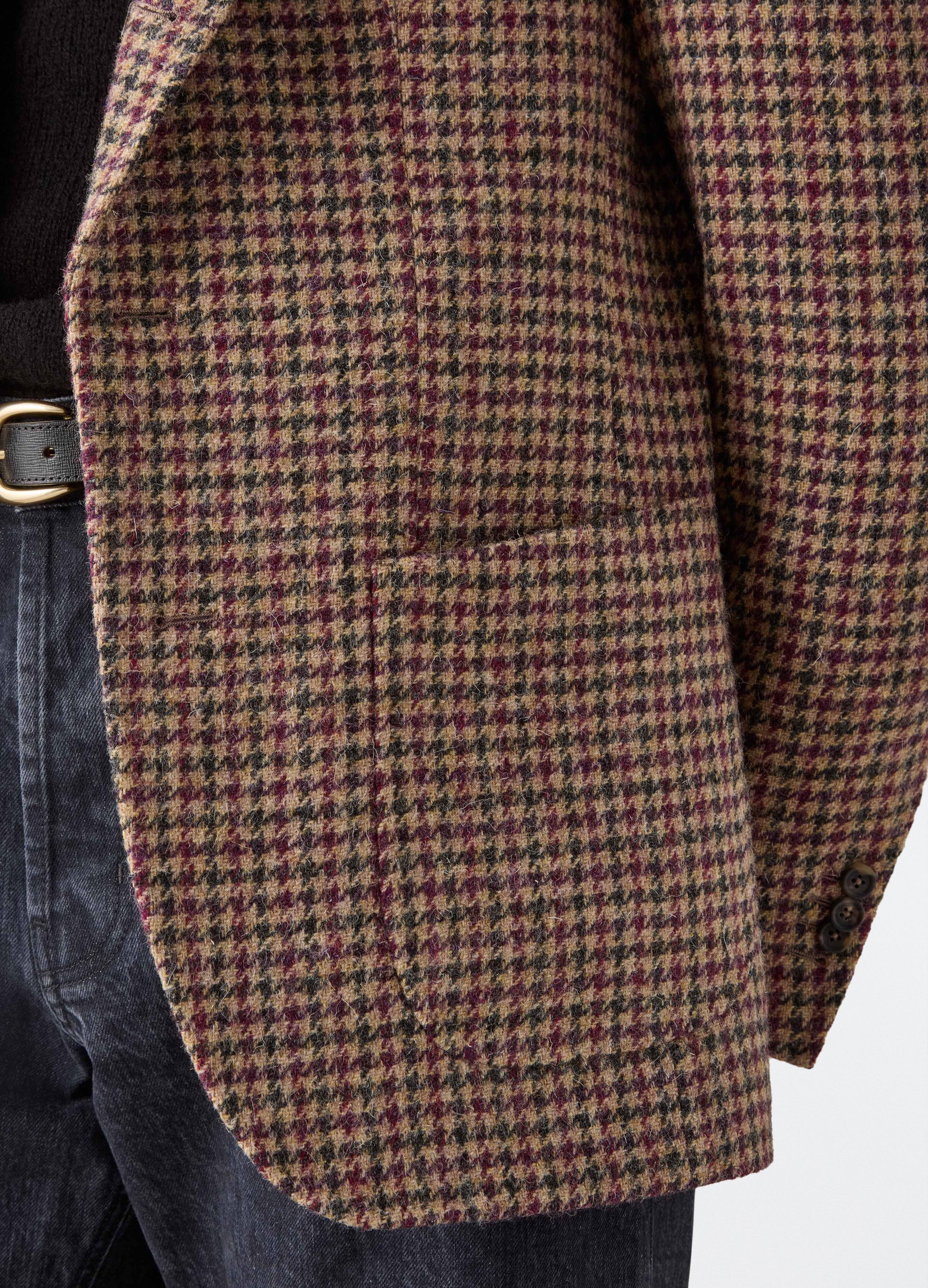 Don Sport Pepita Tweed Jacket - Beige/Black/Burgundy Berg & Berg