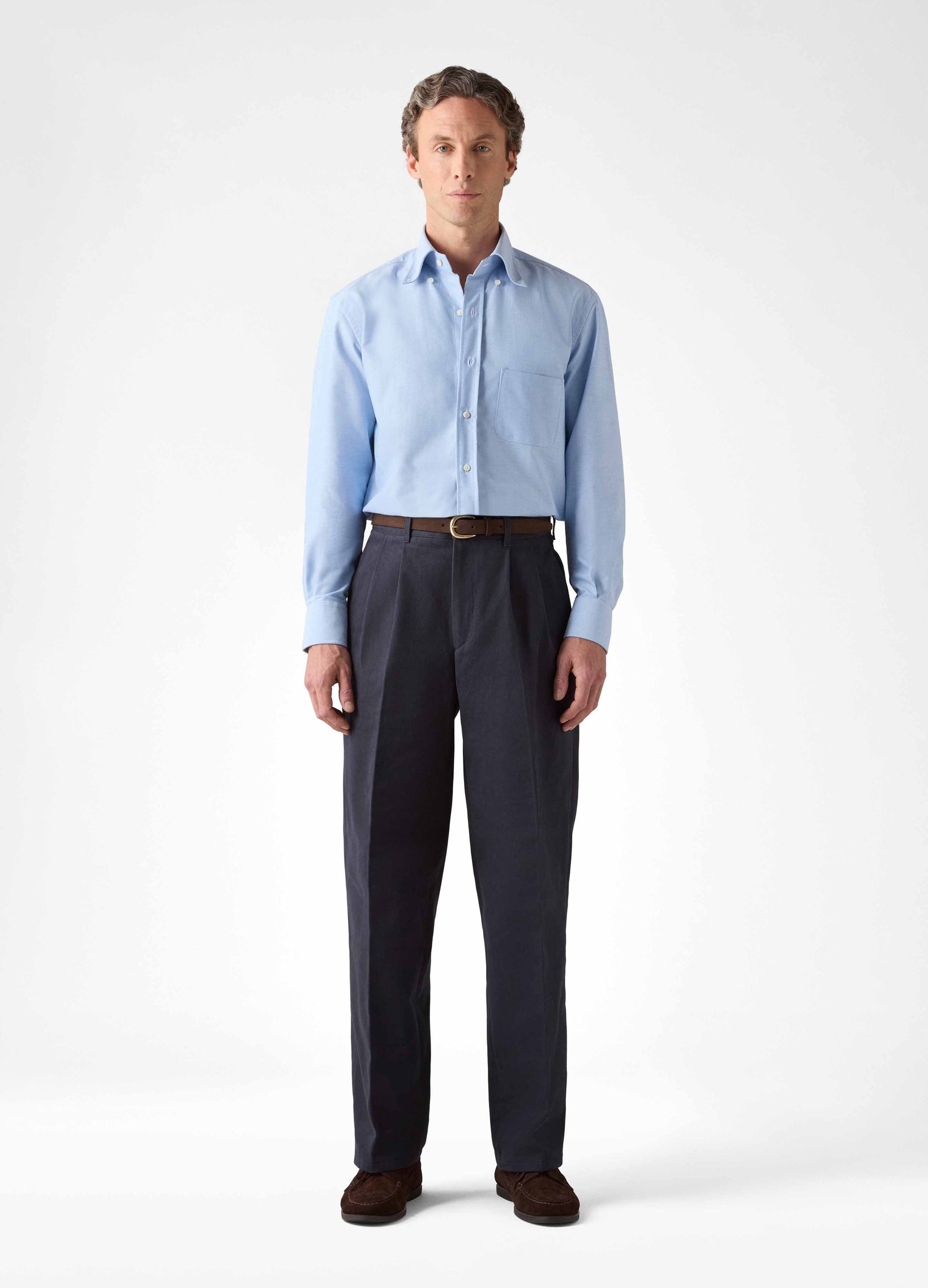 Antonello Cotton Trousers - Navy Berg & Berg