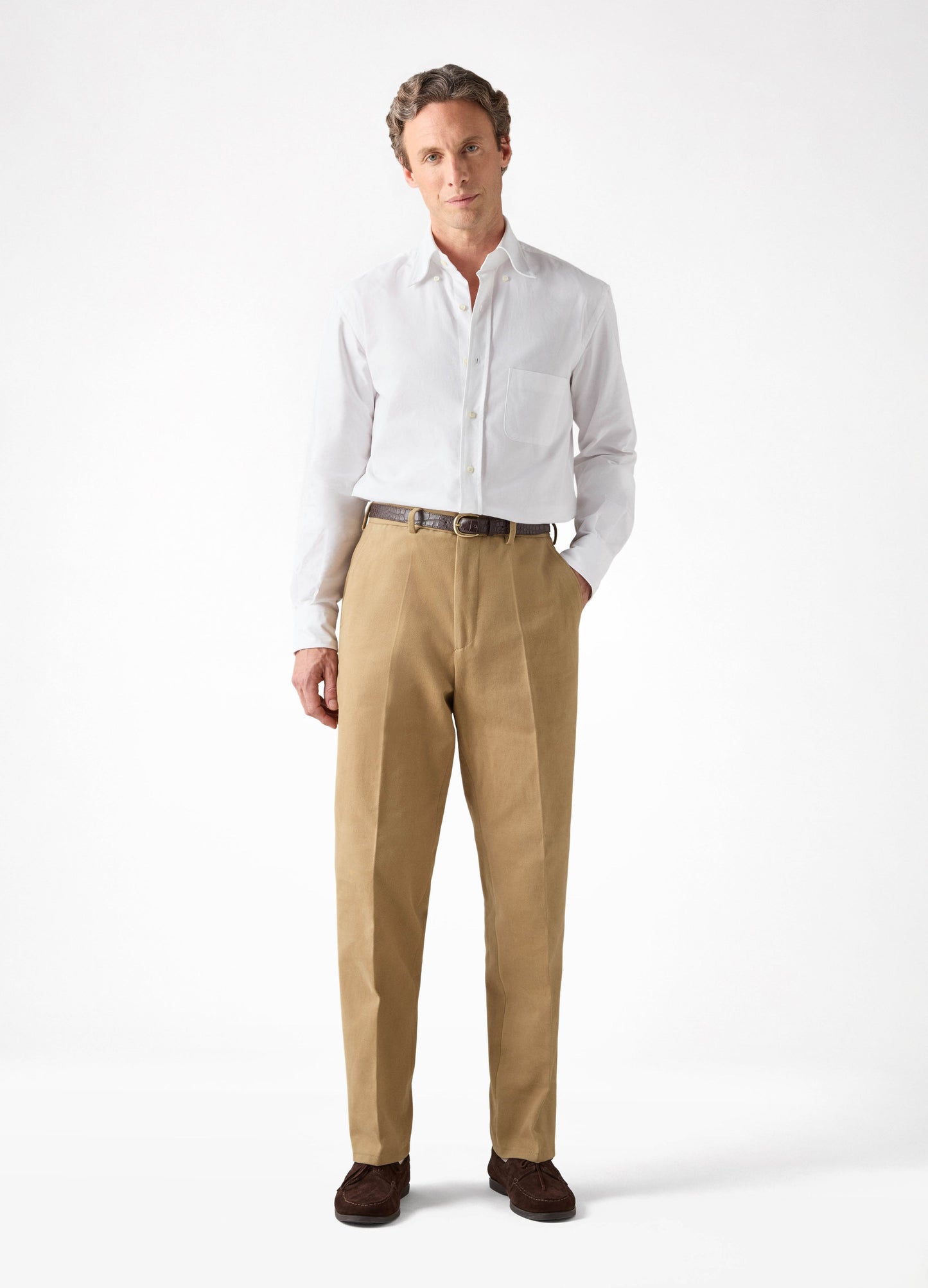 Alfie Cotton Trousers - Beige Berg & Berg