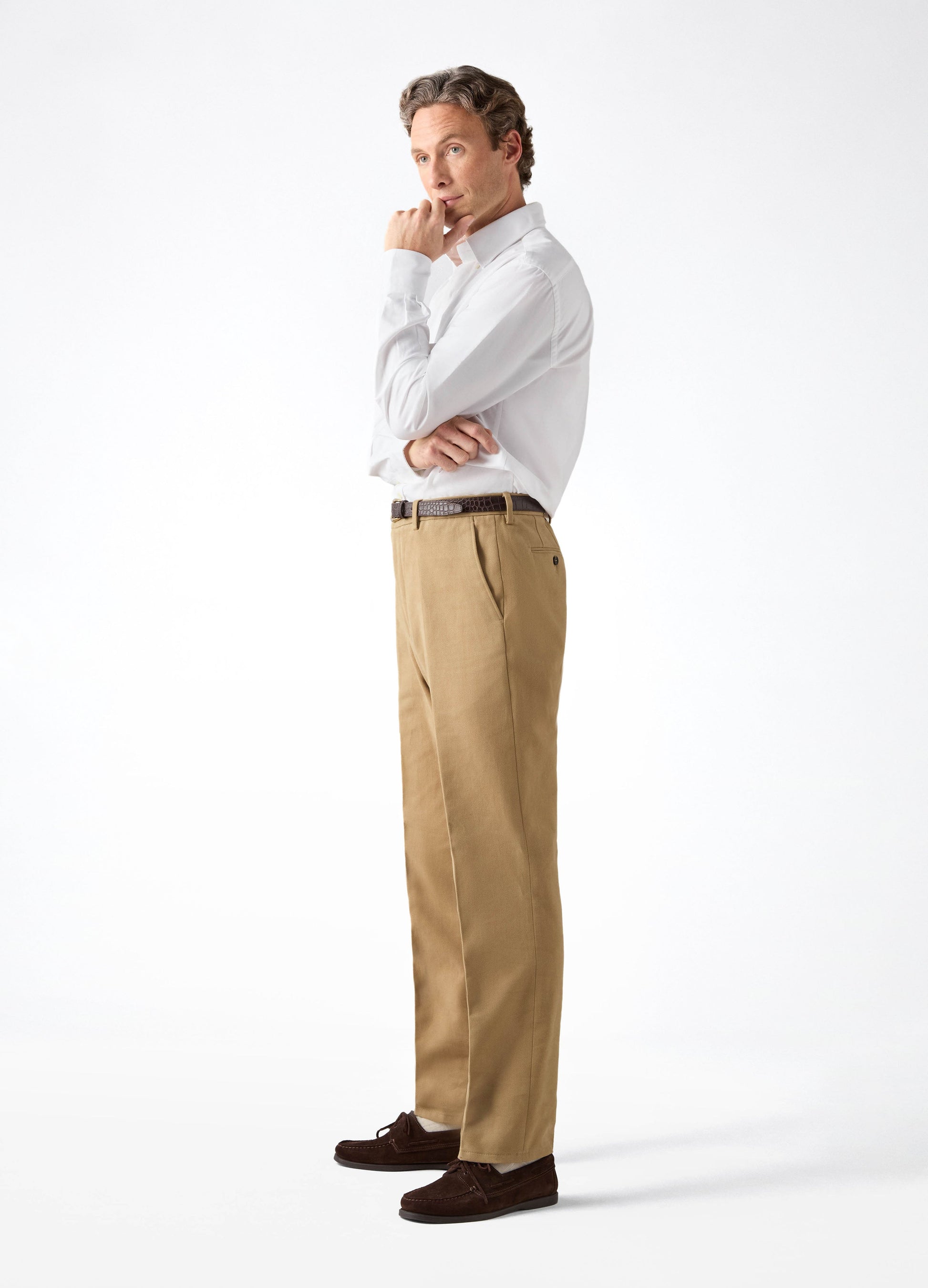 Alfie Cotton Trousers - Beige Berg & Berg