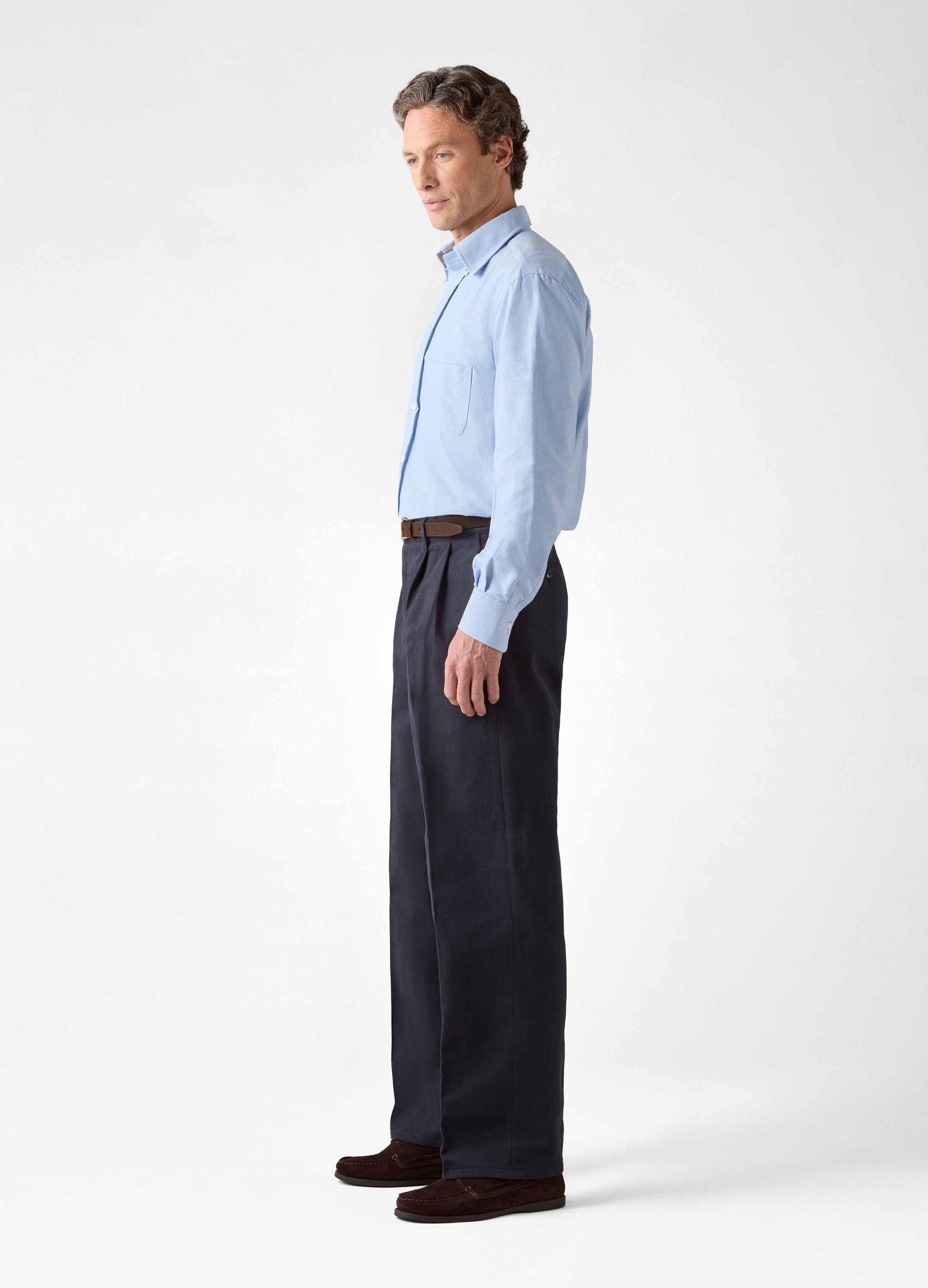Antonello Cotton Trousers - Navy Berg & Berg