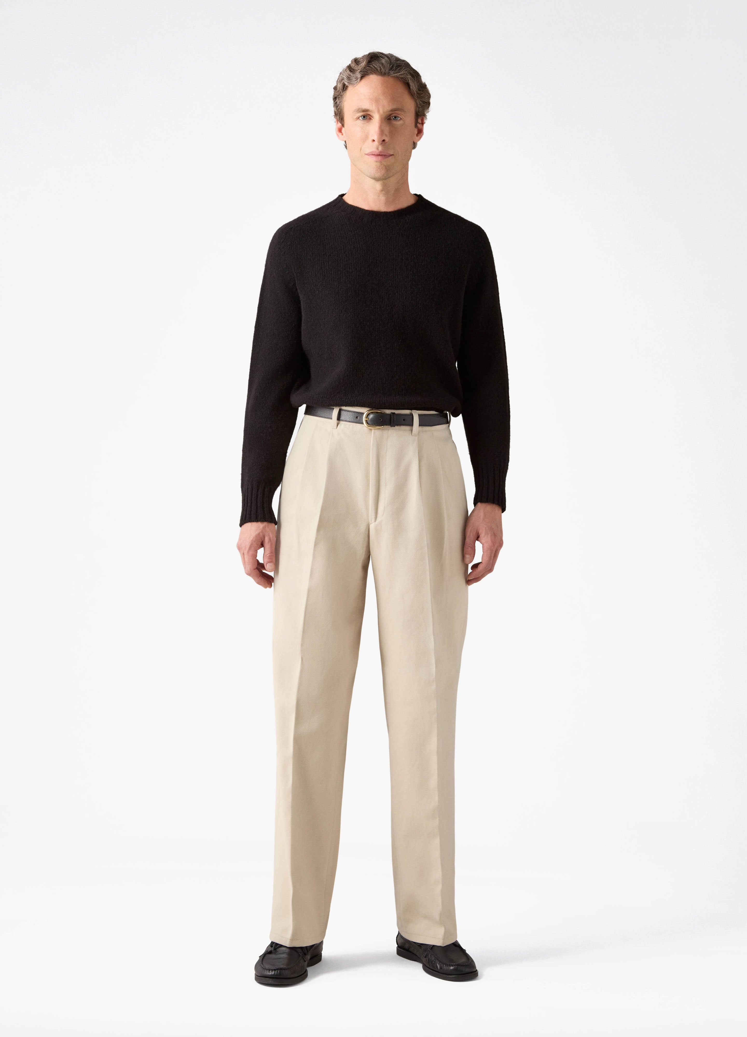 Antonello Cotton Trousers - Cream Berg & Berg