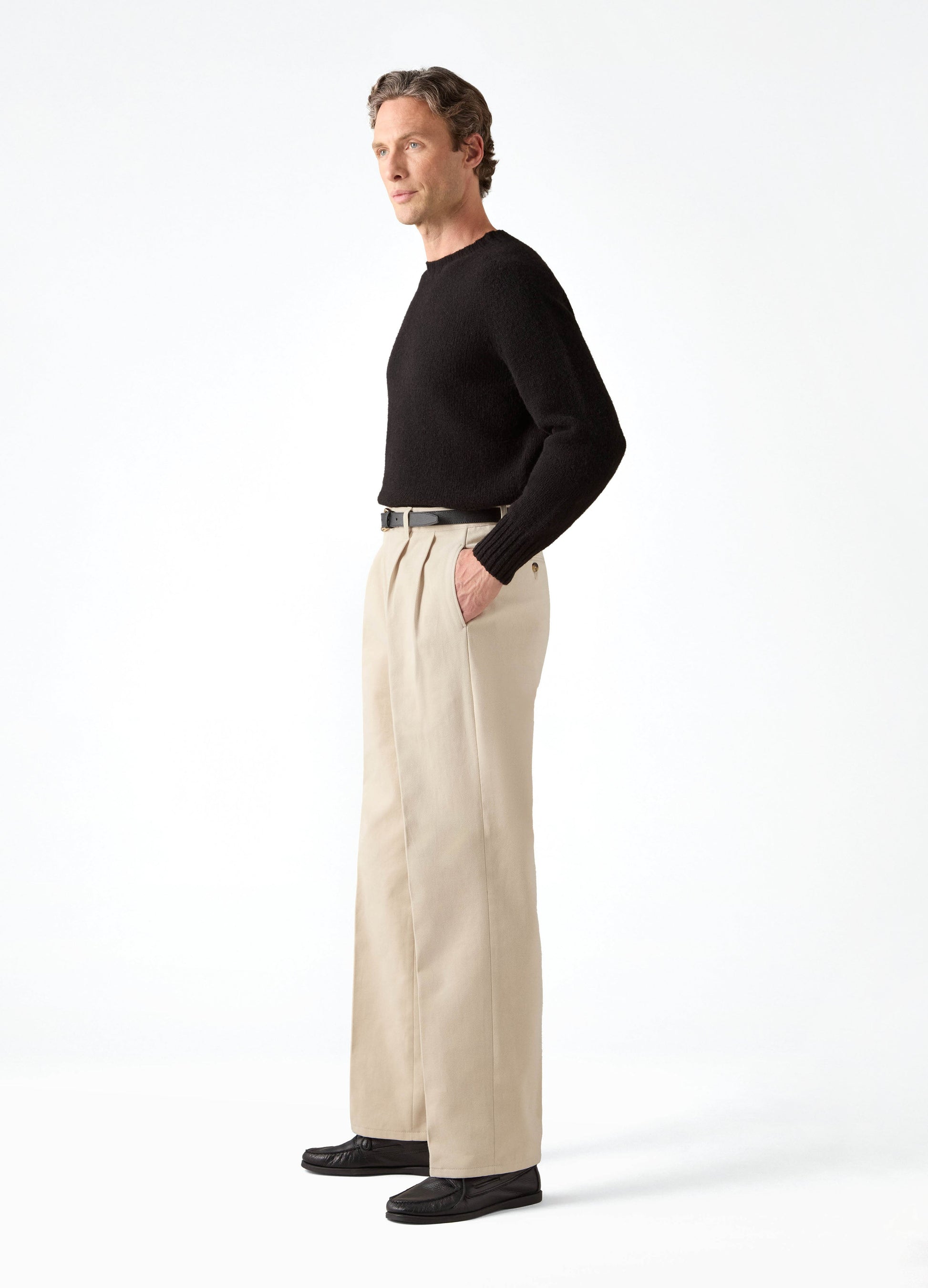 Antonello Cotton Trousers - Cream Berg & Berg