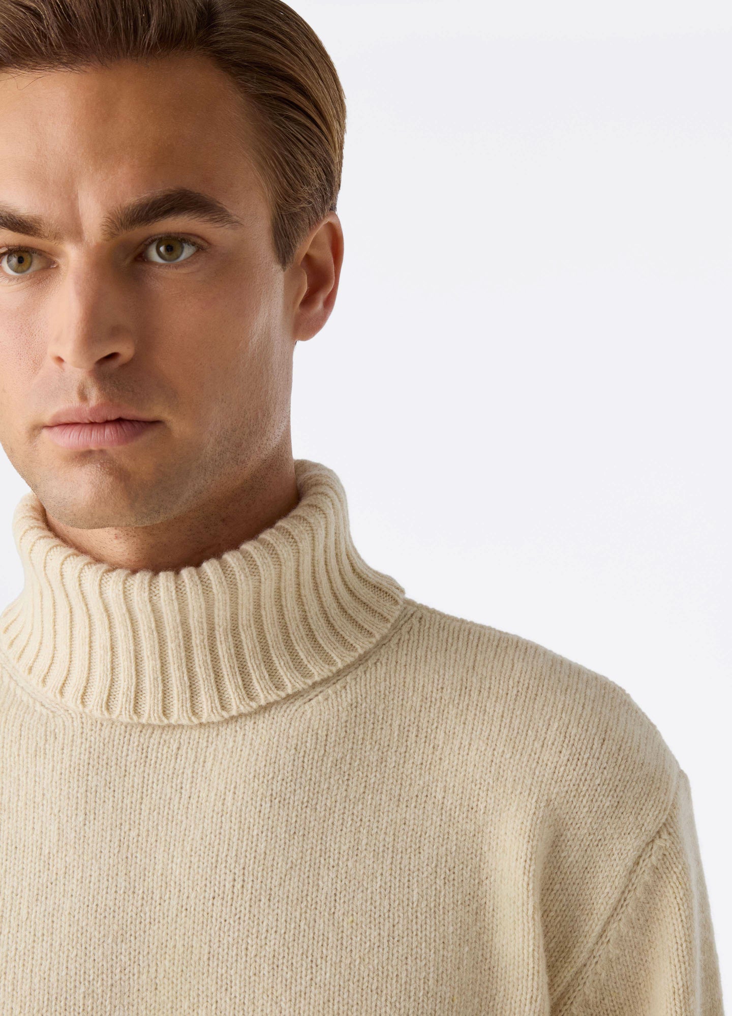 Börje Wool/Cashmere Roll Neck - Ecru