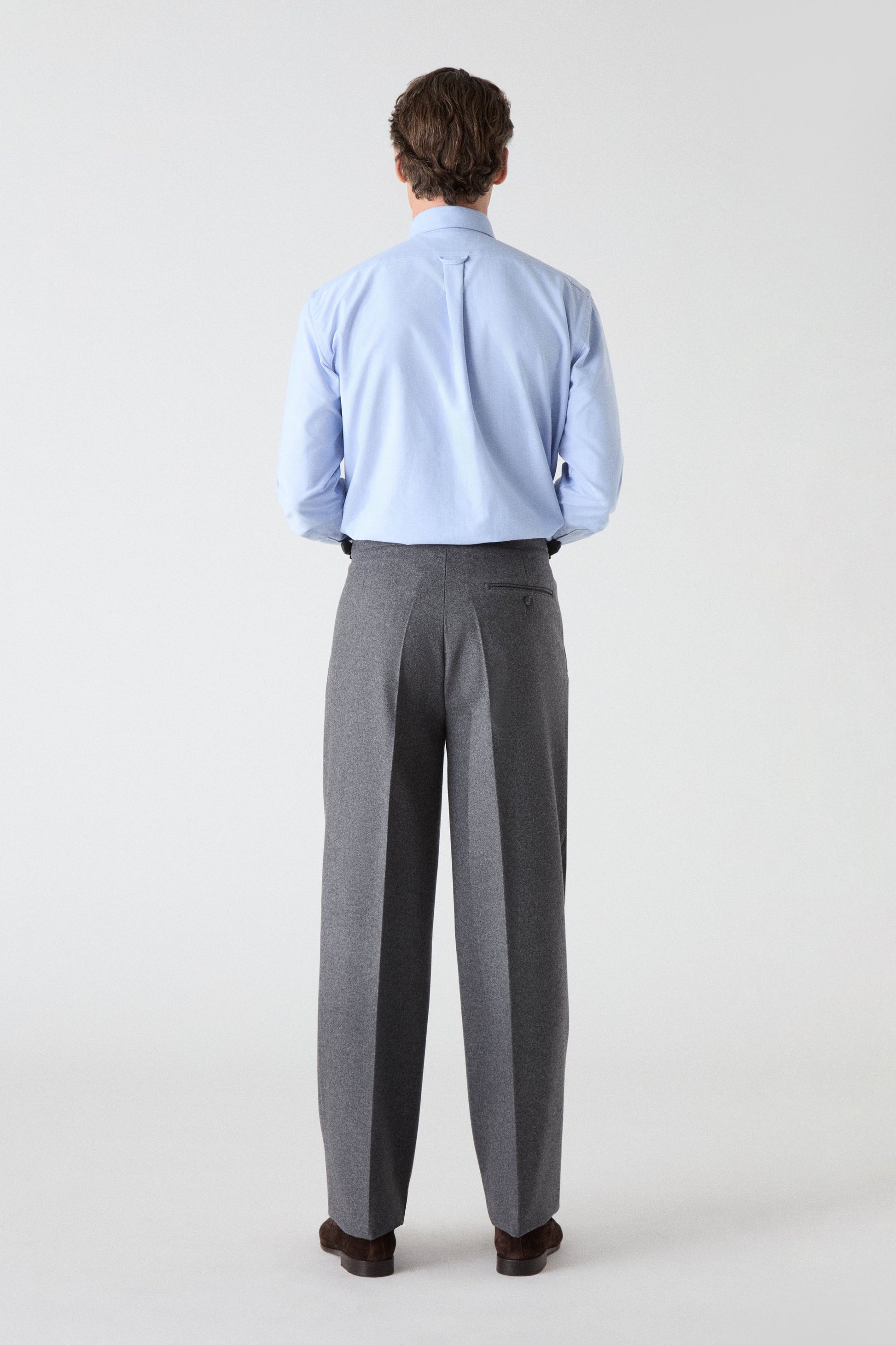 August Flannel Trousers - Mid Grey Berg & Berg