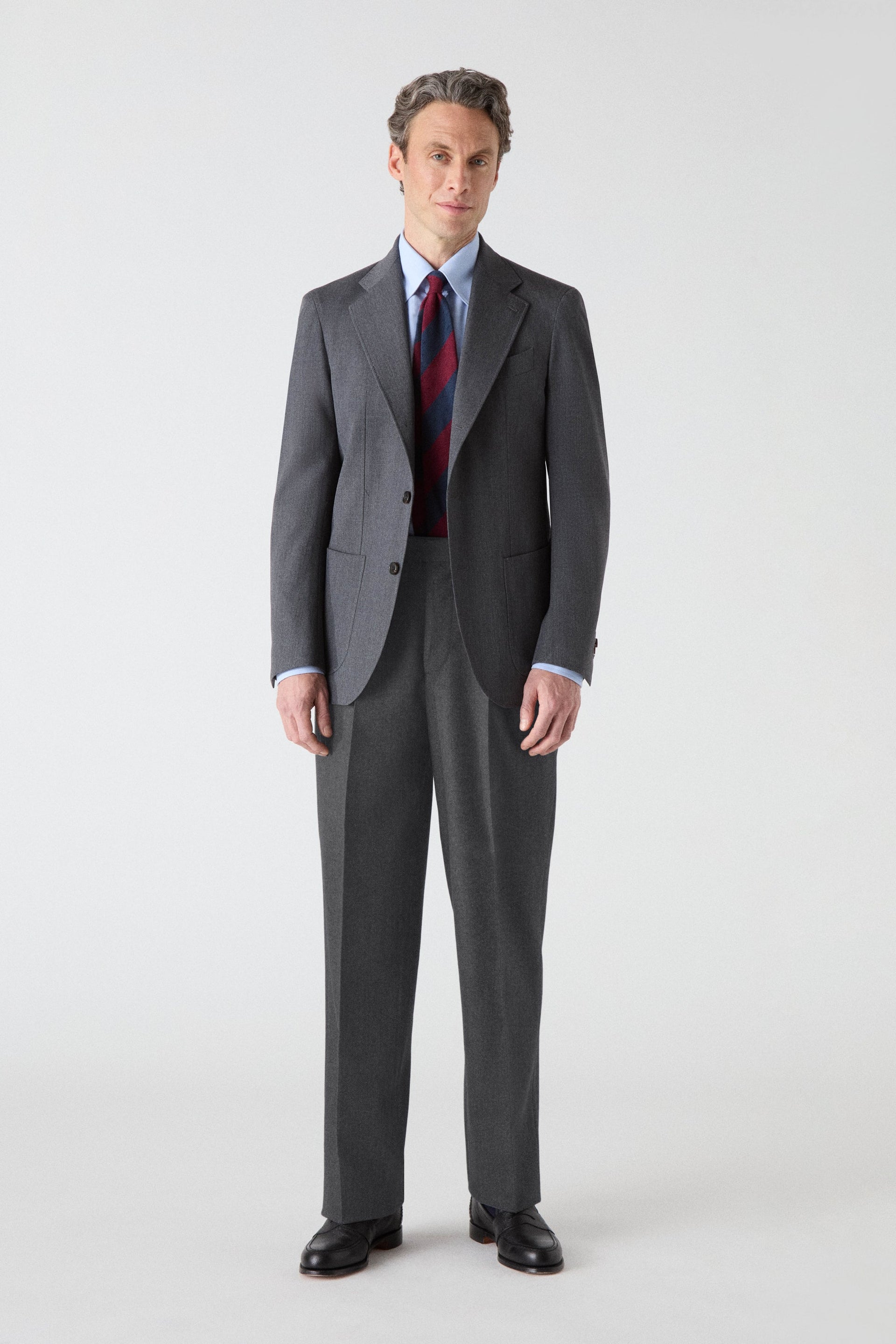 Dag Sport Cavalry Twill Suit Jacket - Mid Grey Berg & Berg