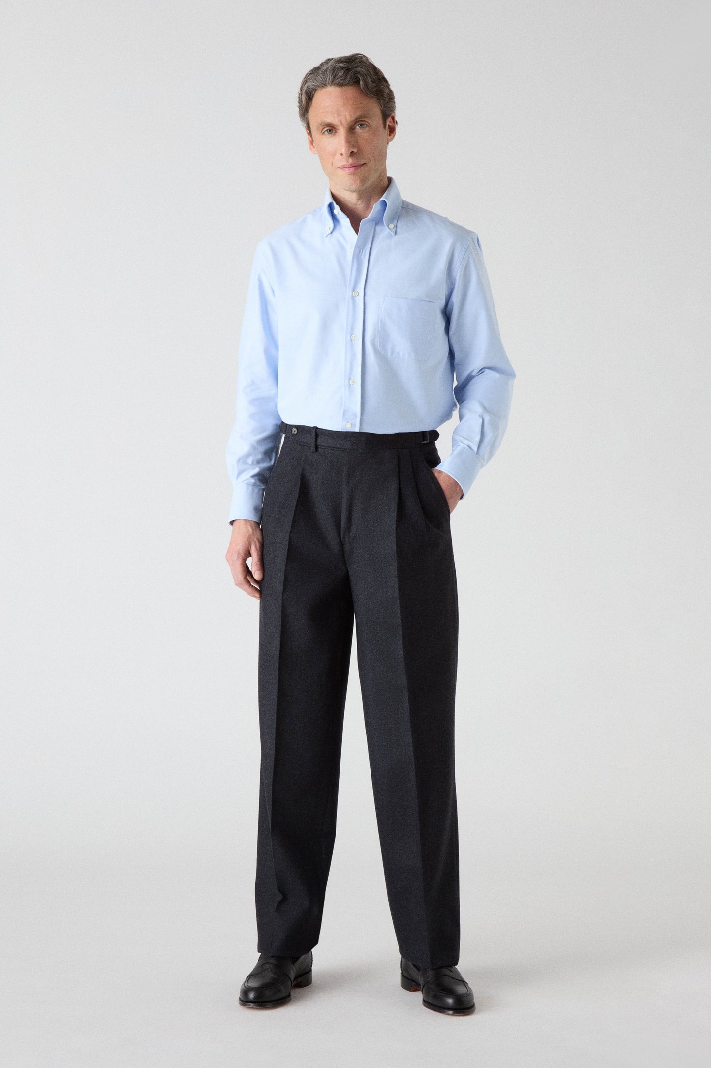 August Flannel Trousers - Charcoal Berg & Berg