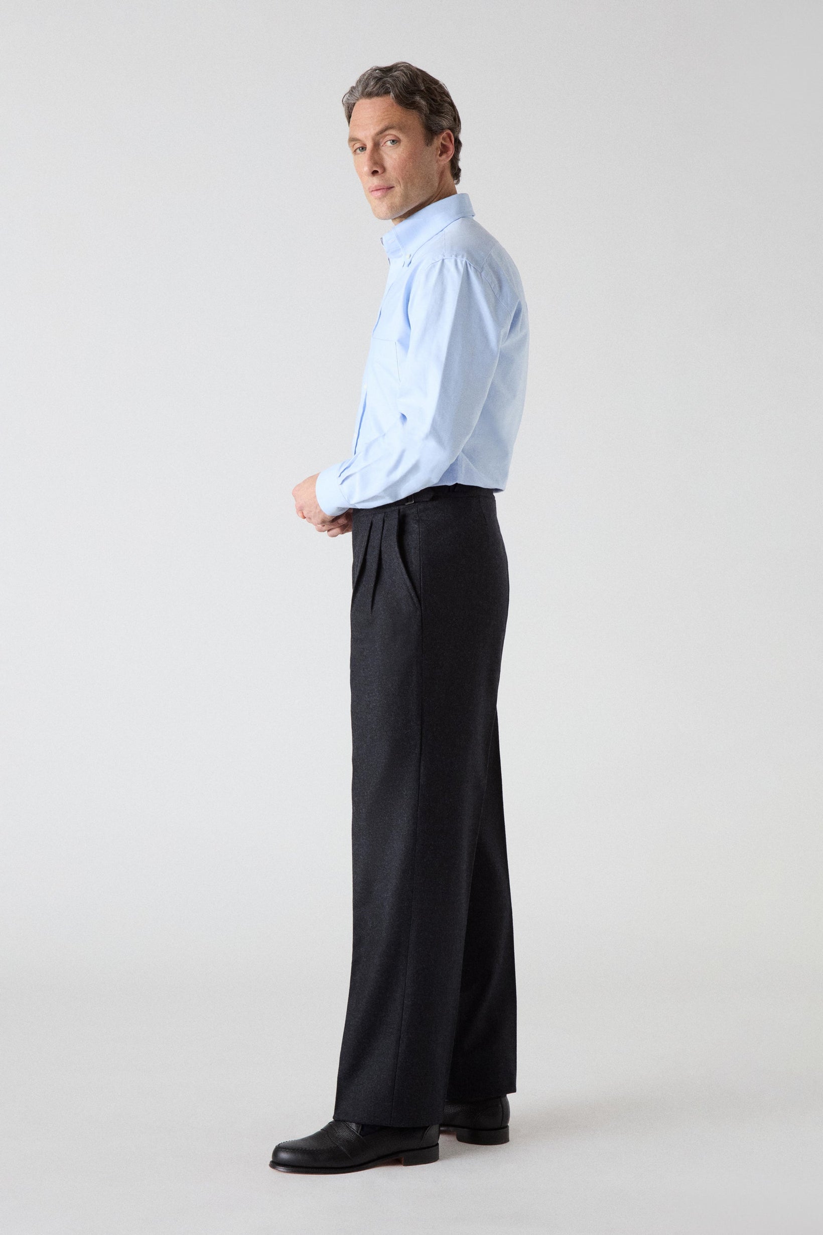 August Flannel Trousers - Charcoal Berg & Berg