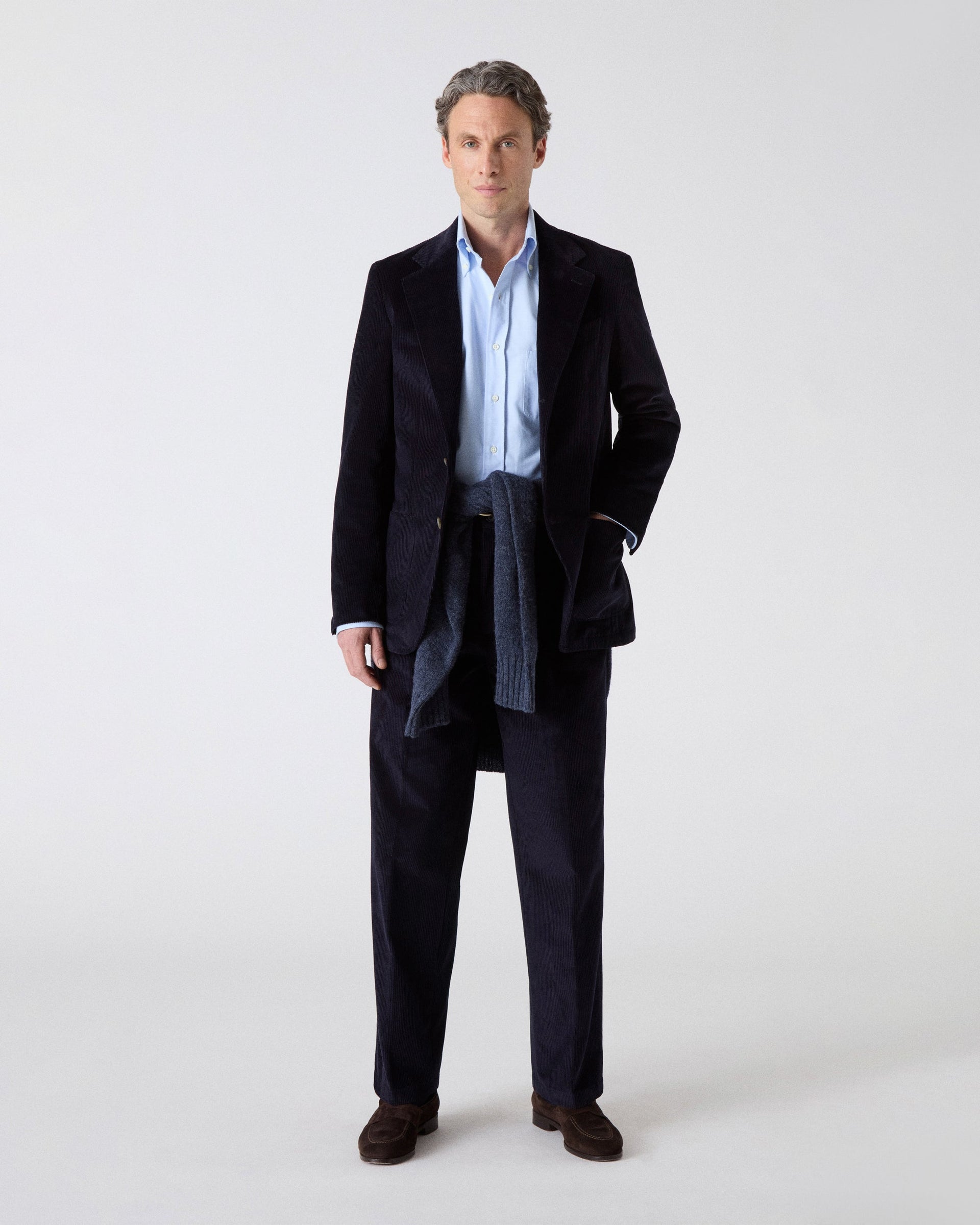Dante Unlined Corduroy Jacket - Navy Berg & Berg