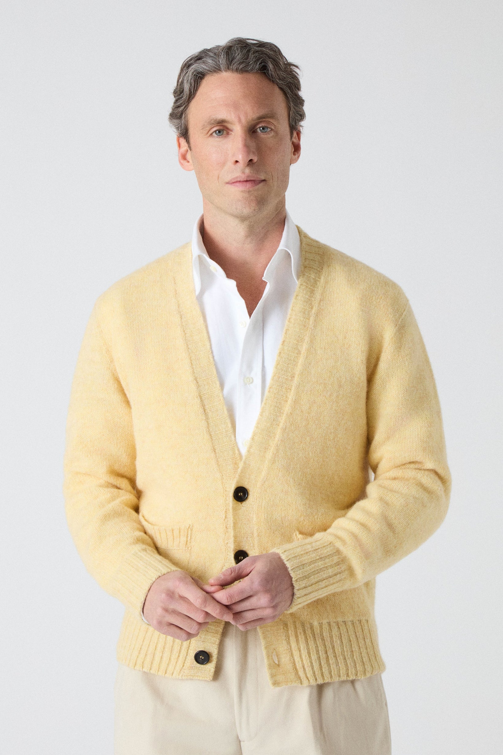 Bosse Shaggy Cardigan - Buttermilk bergbergstore