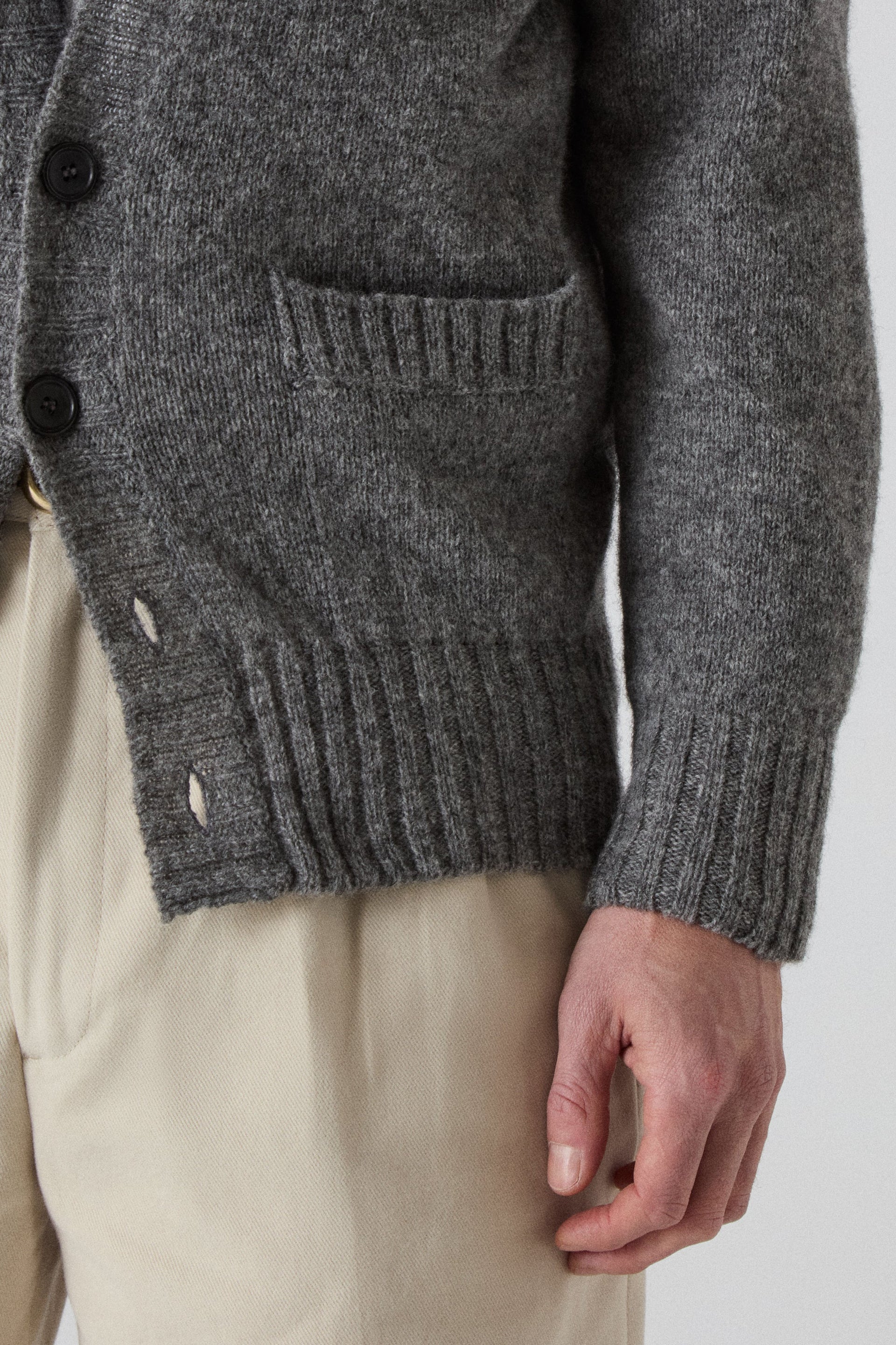 Bosse Shaggy Cardigan - Grey Flannel bergbergstore