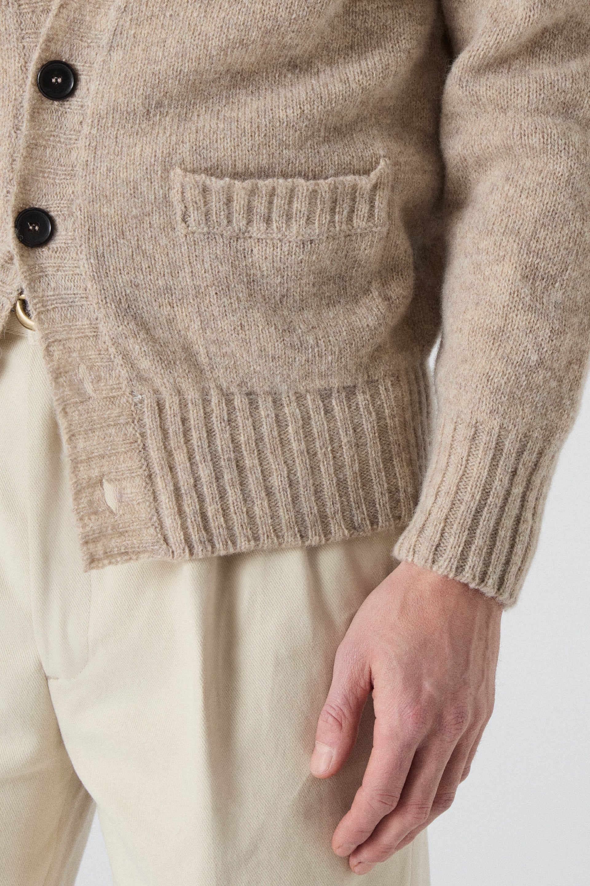 Bosse Shaggy Cardigan - Oatmeal bergbergstore