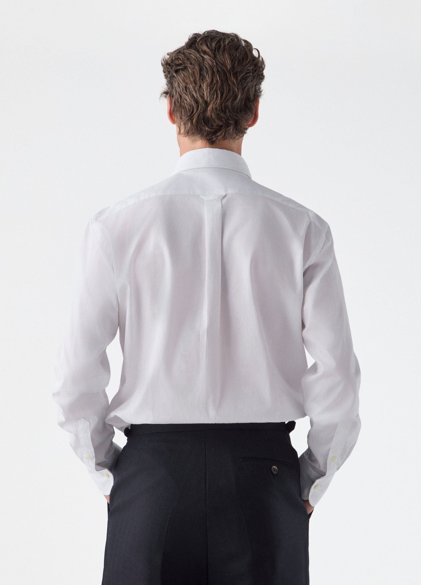 Fabian Poplin Turndown Collar Shirt - White Berg & Berg