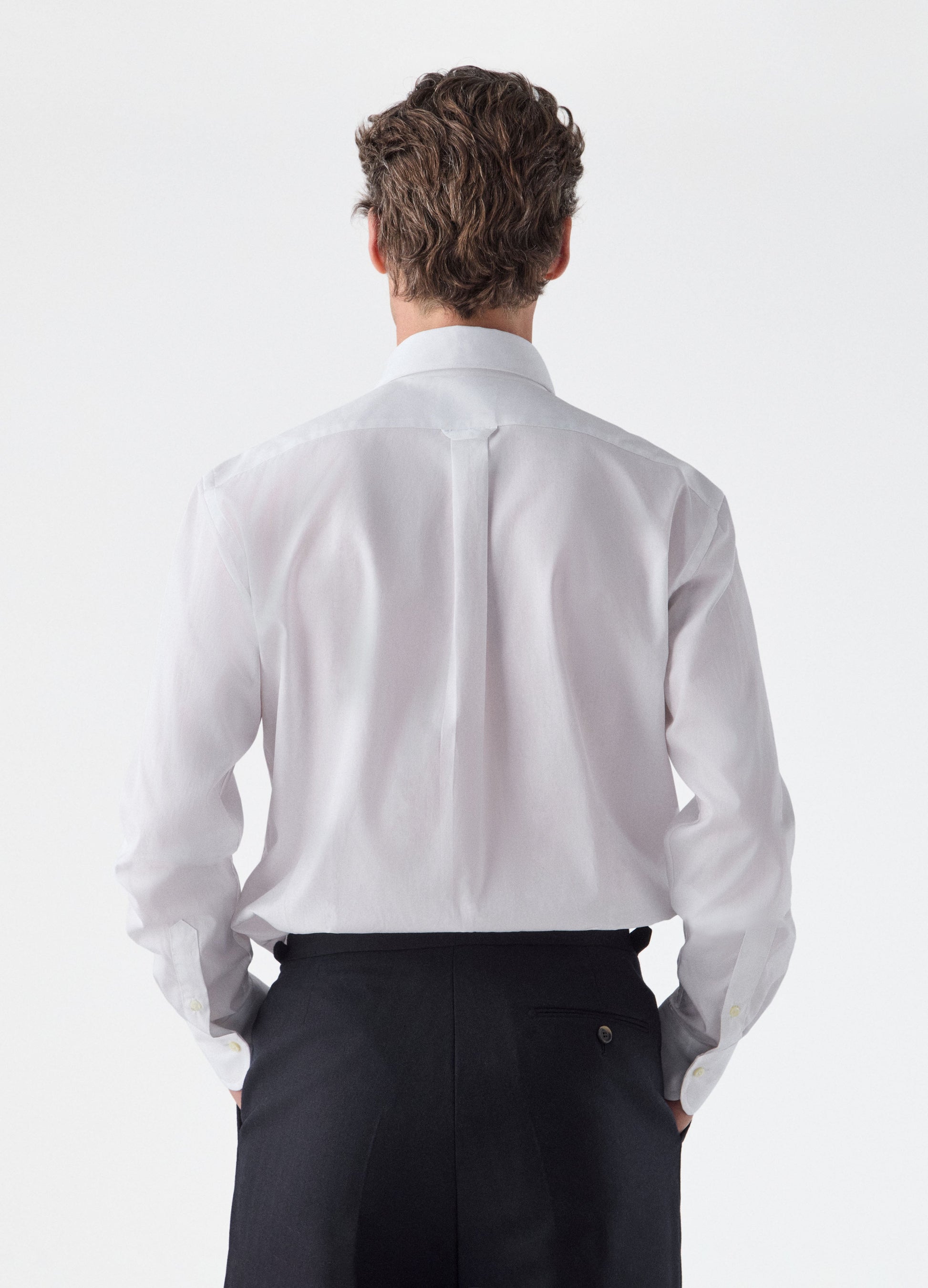 Fabian Poplin Turndown Collar Shirt - White Berg & Berg