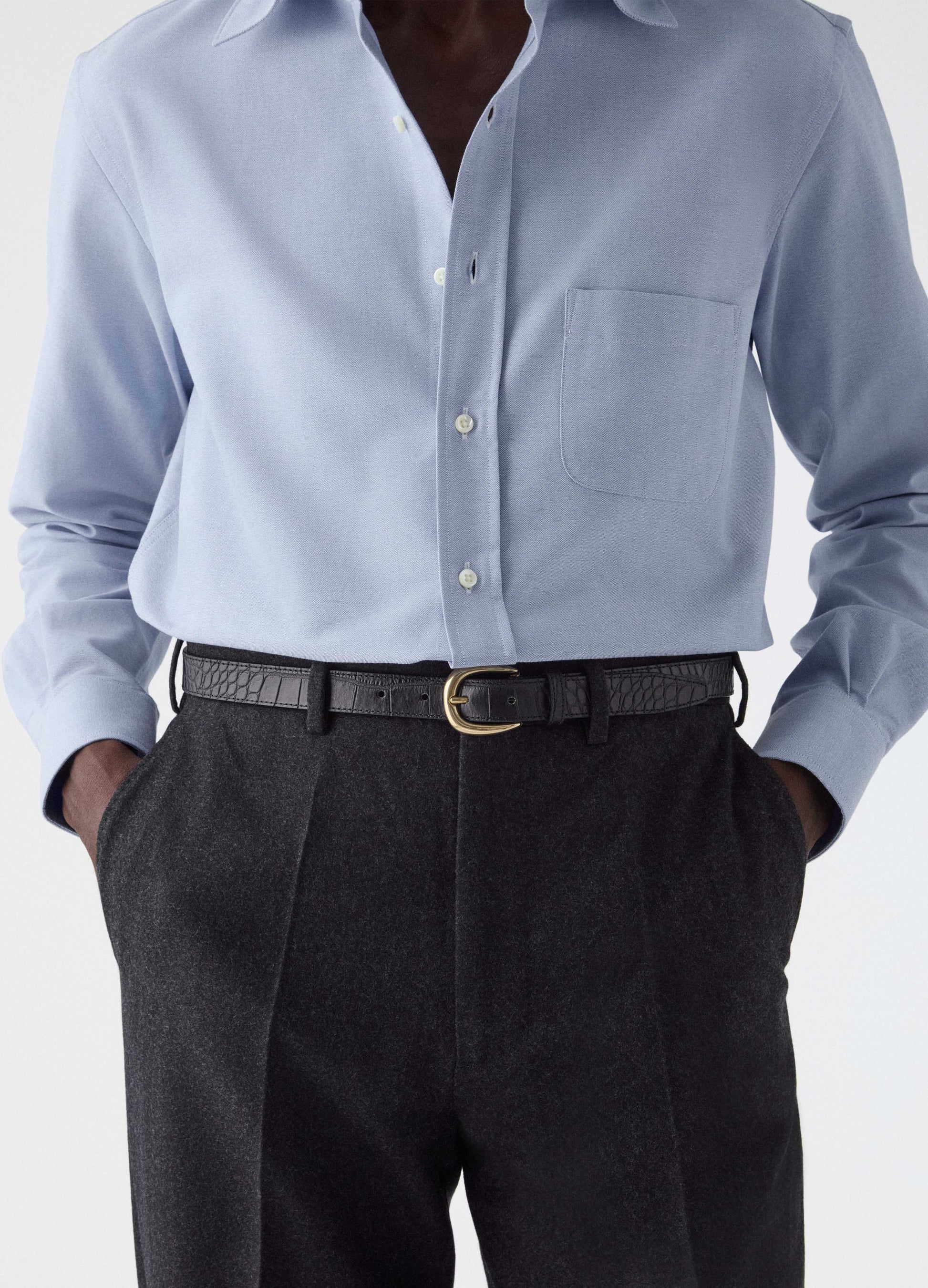 Alfie Flannel Trousers - Charcoal Berg & Berg