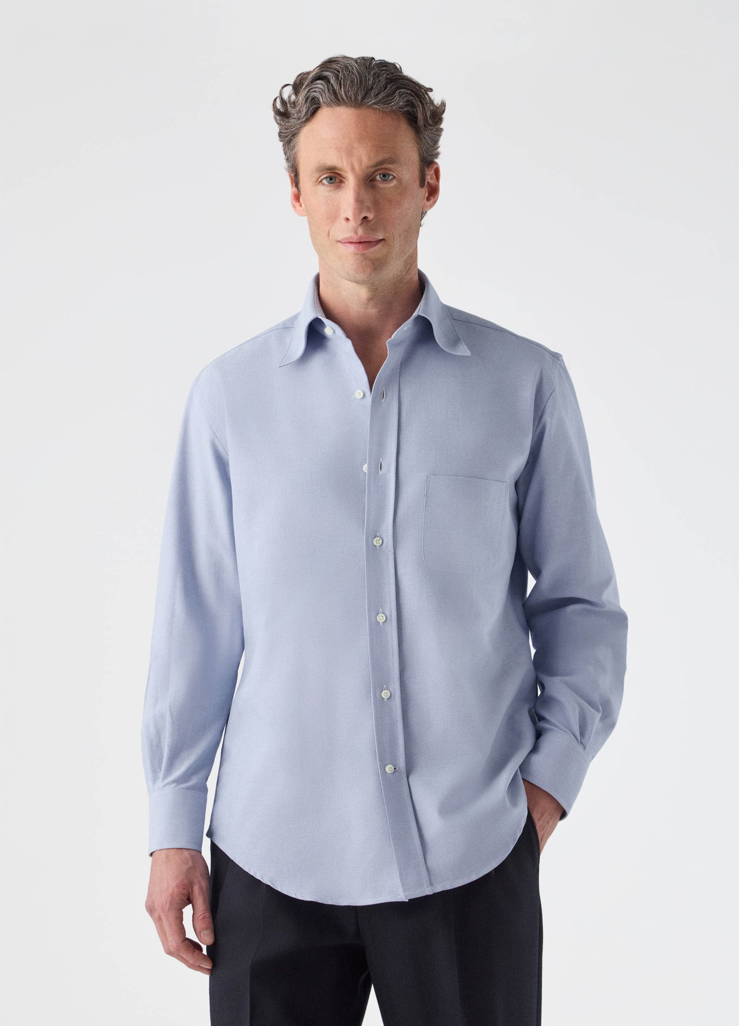 Fabian Oxford Turndown Collar Shirt - Light Blue