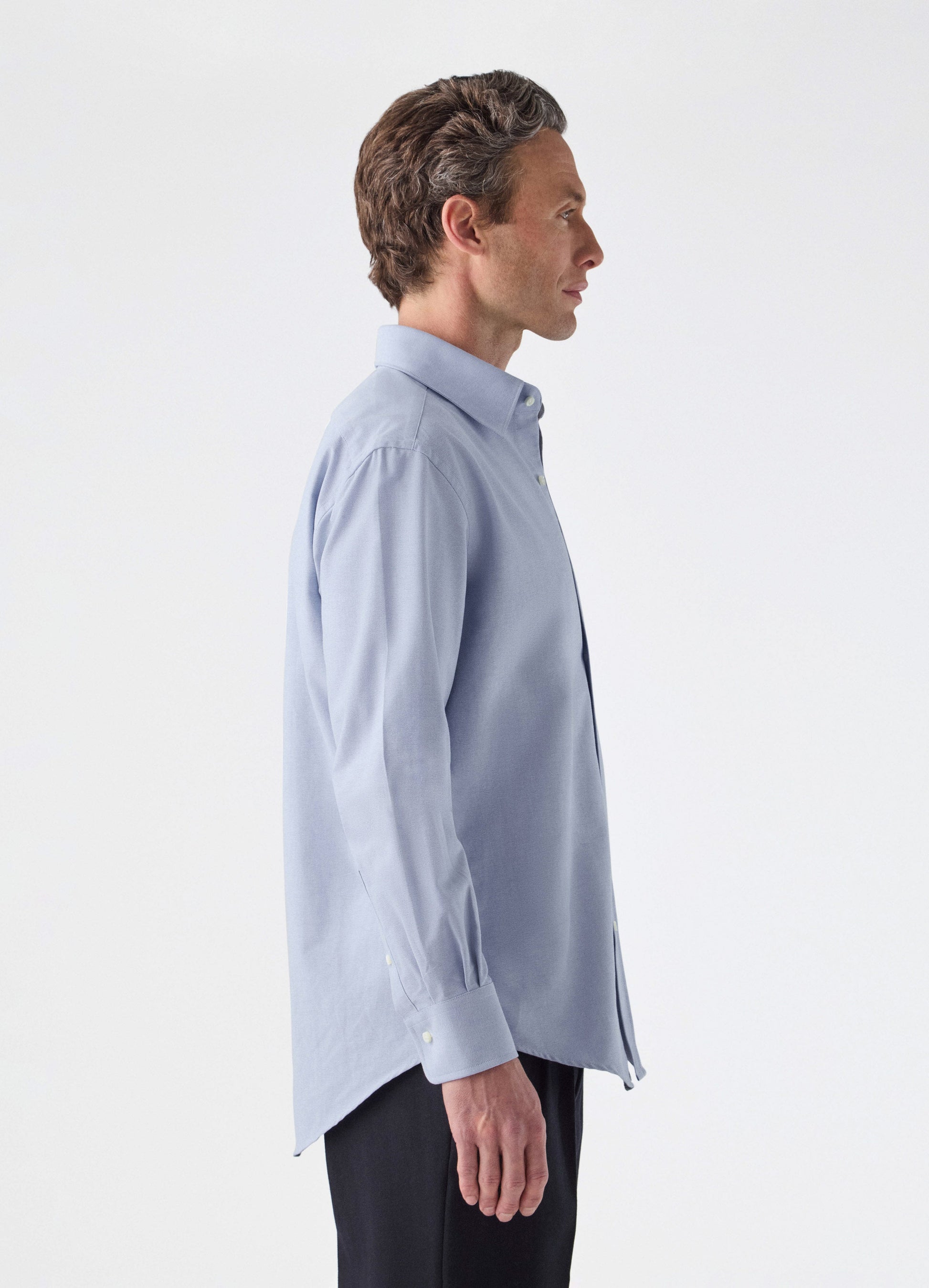Fabian Oxford Turndown Collar Shirt - Light Blue Berg & Berg