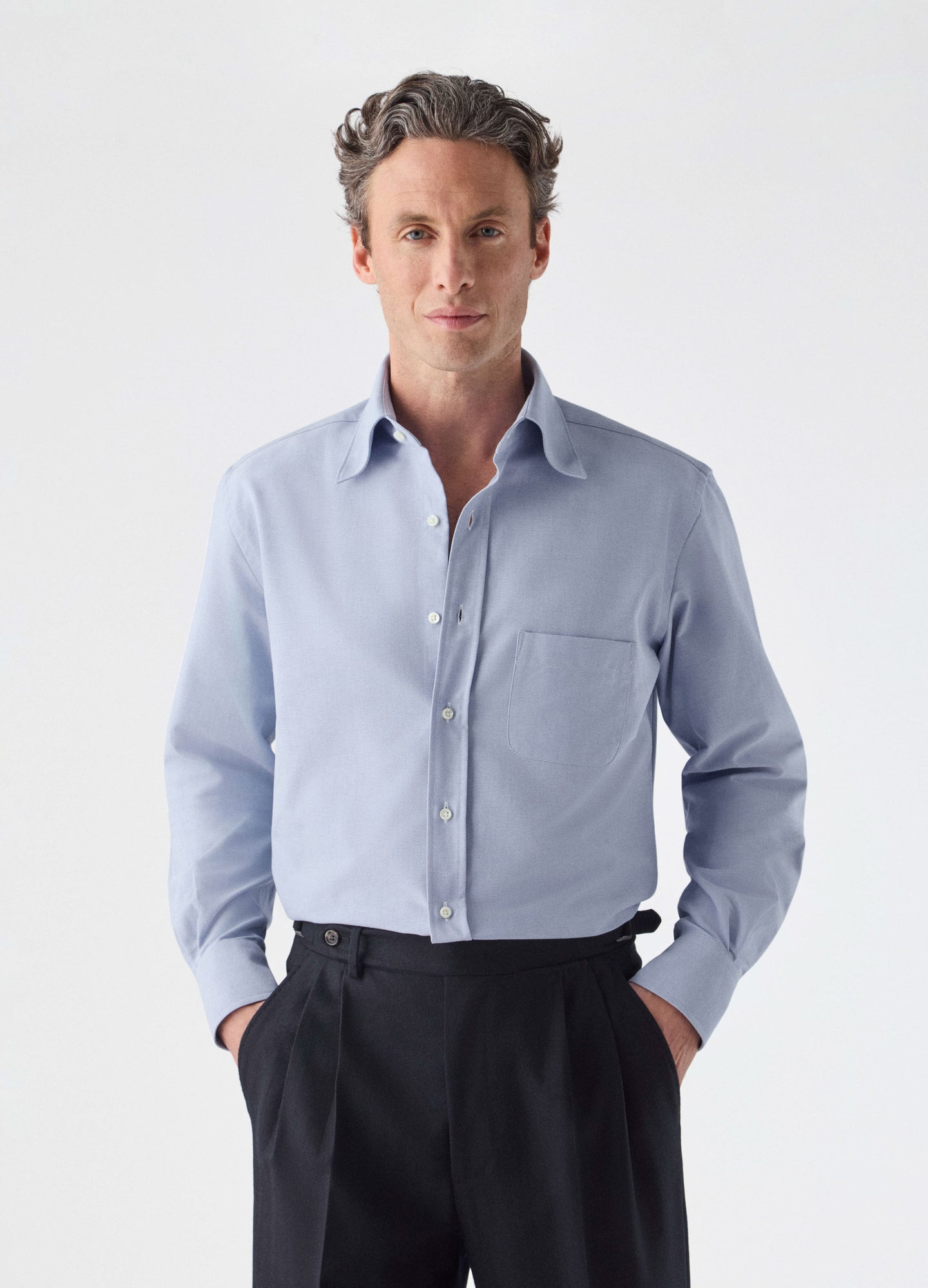 Fabian Oxford Turndown Collar Shirt - Light Blue