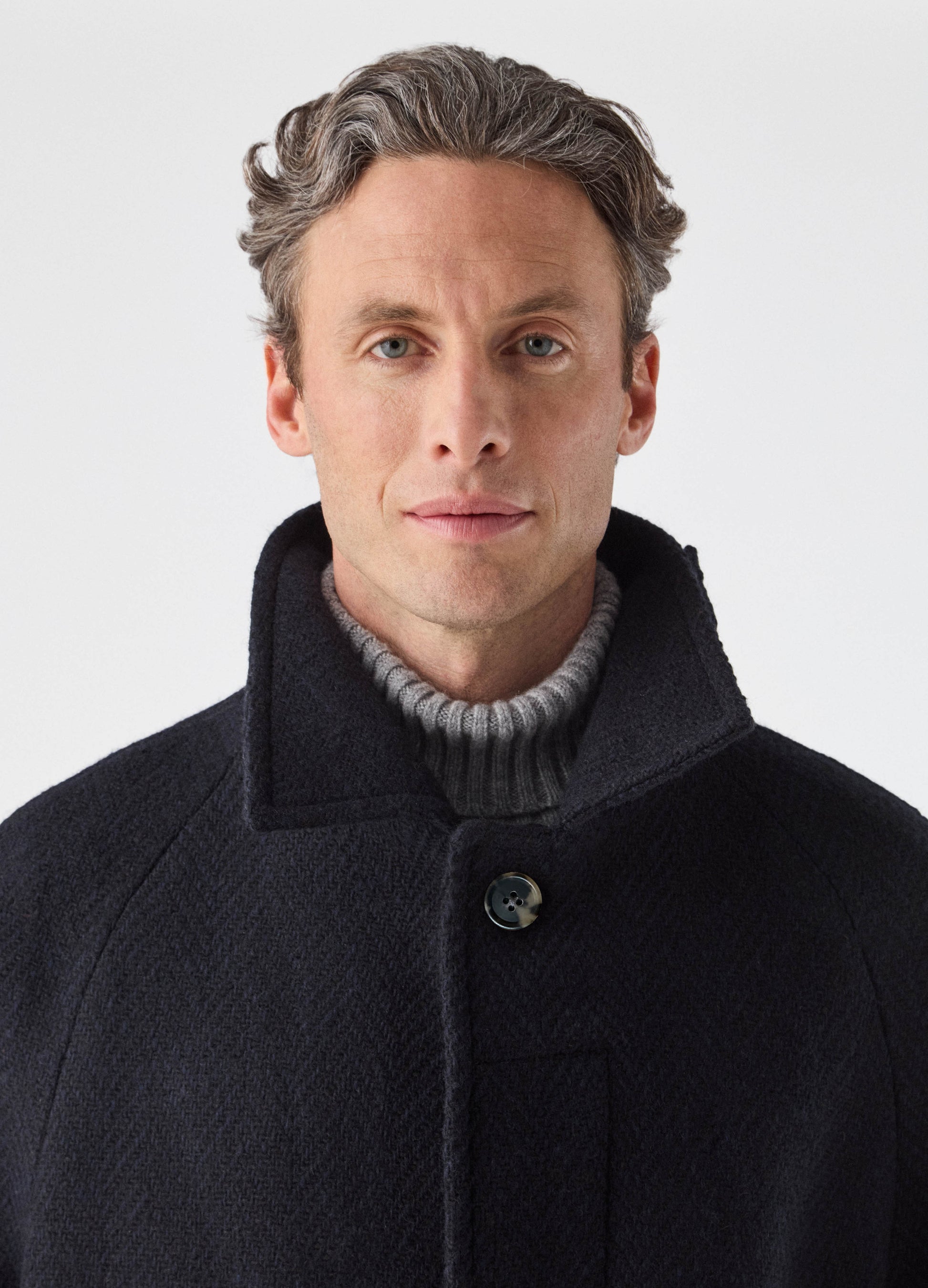 Nelson Tweed Raglan Coat - Navy Berg & Berg