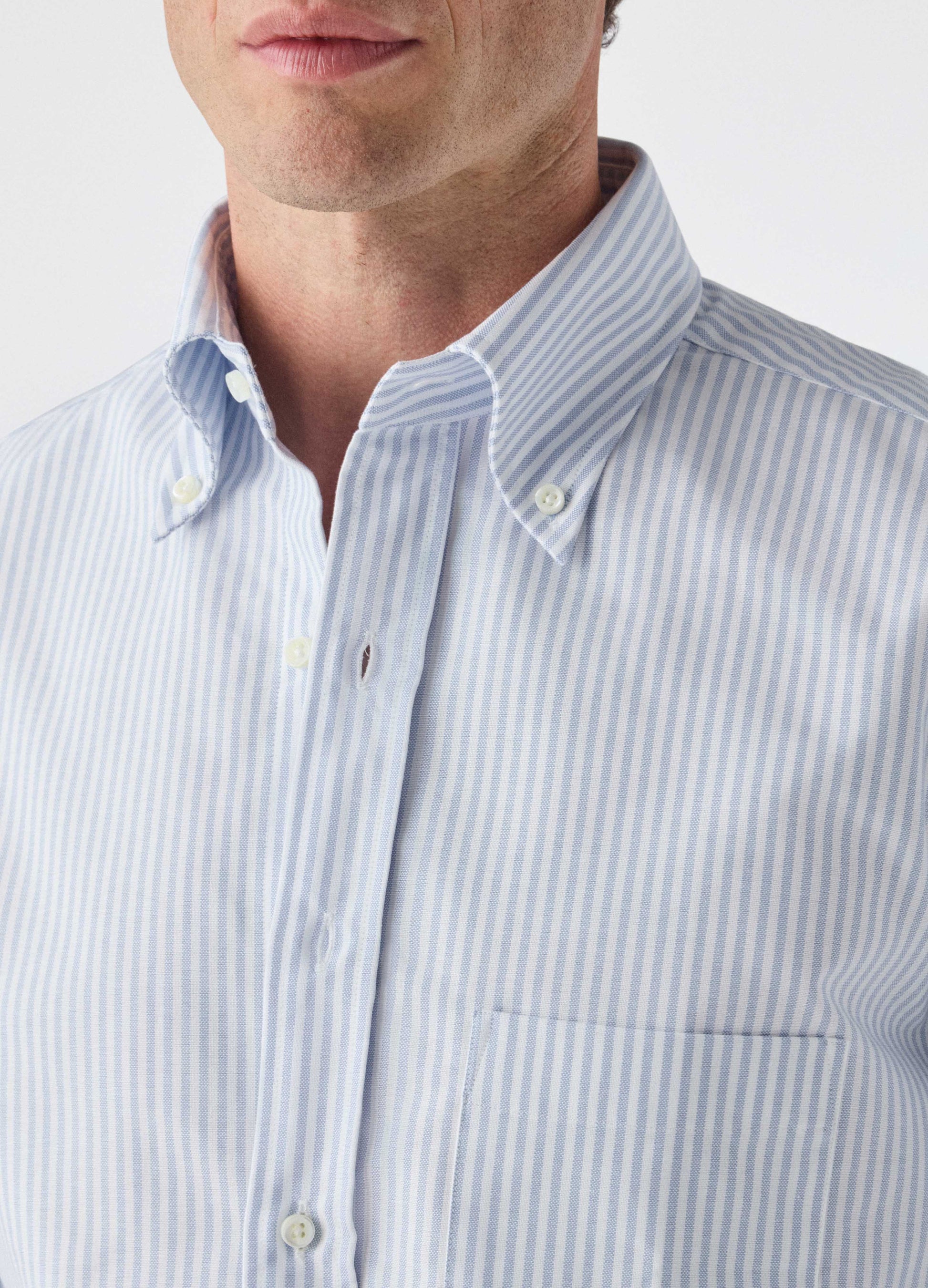 Ferdinand Oxford Button Down Shirt - White/Blue Berg & Berg