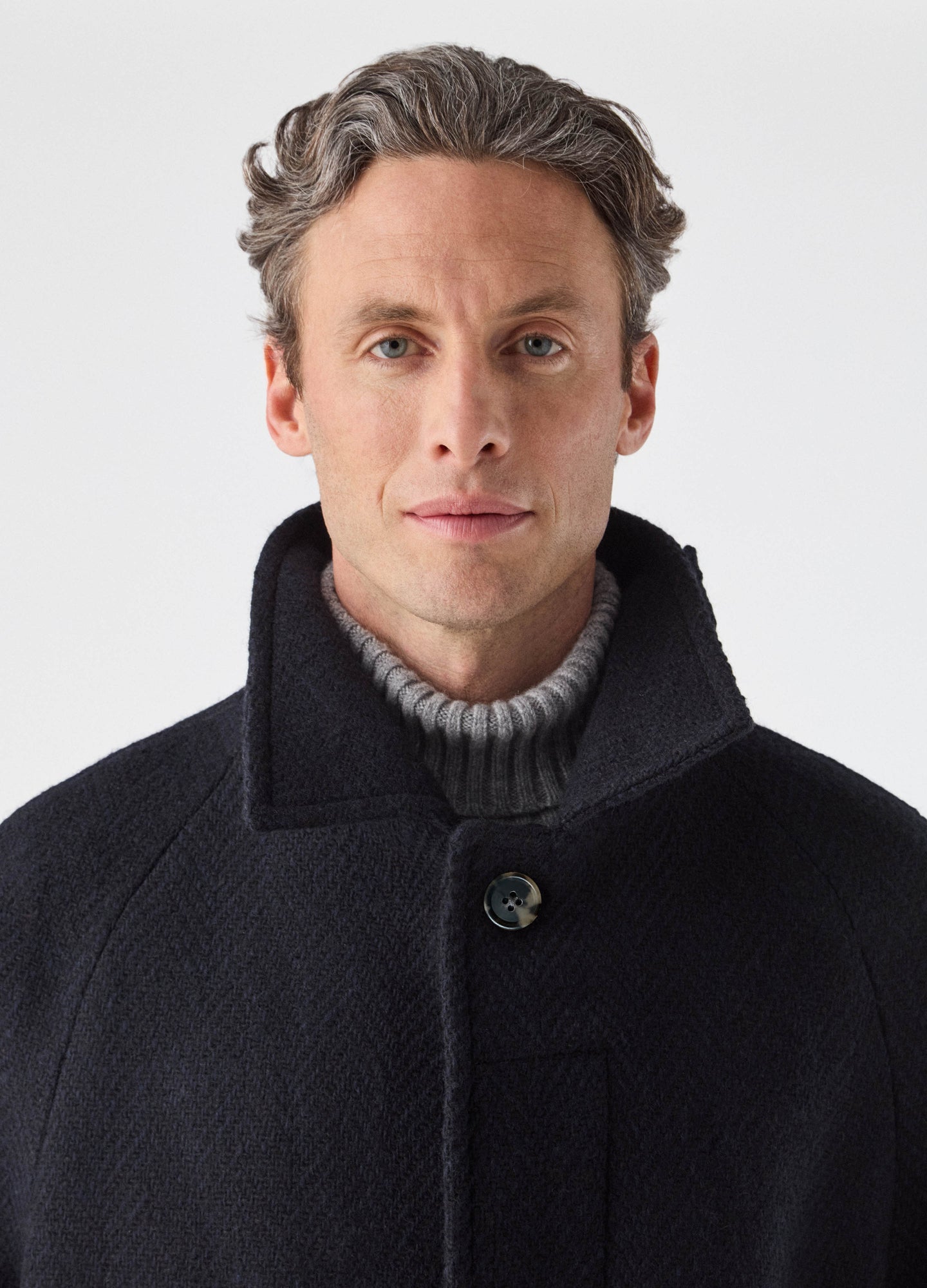 Nelson Tweed Raglan Coat - Navy